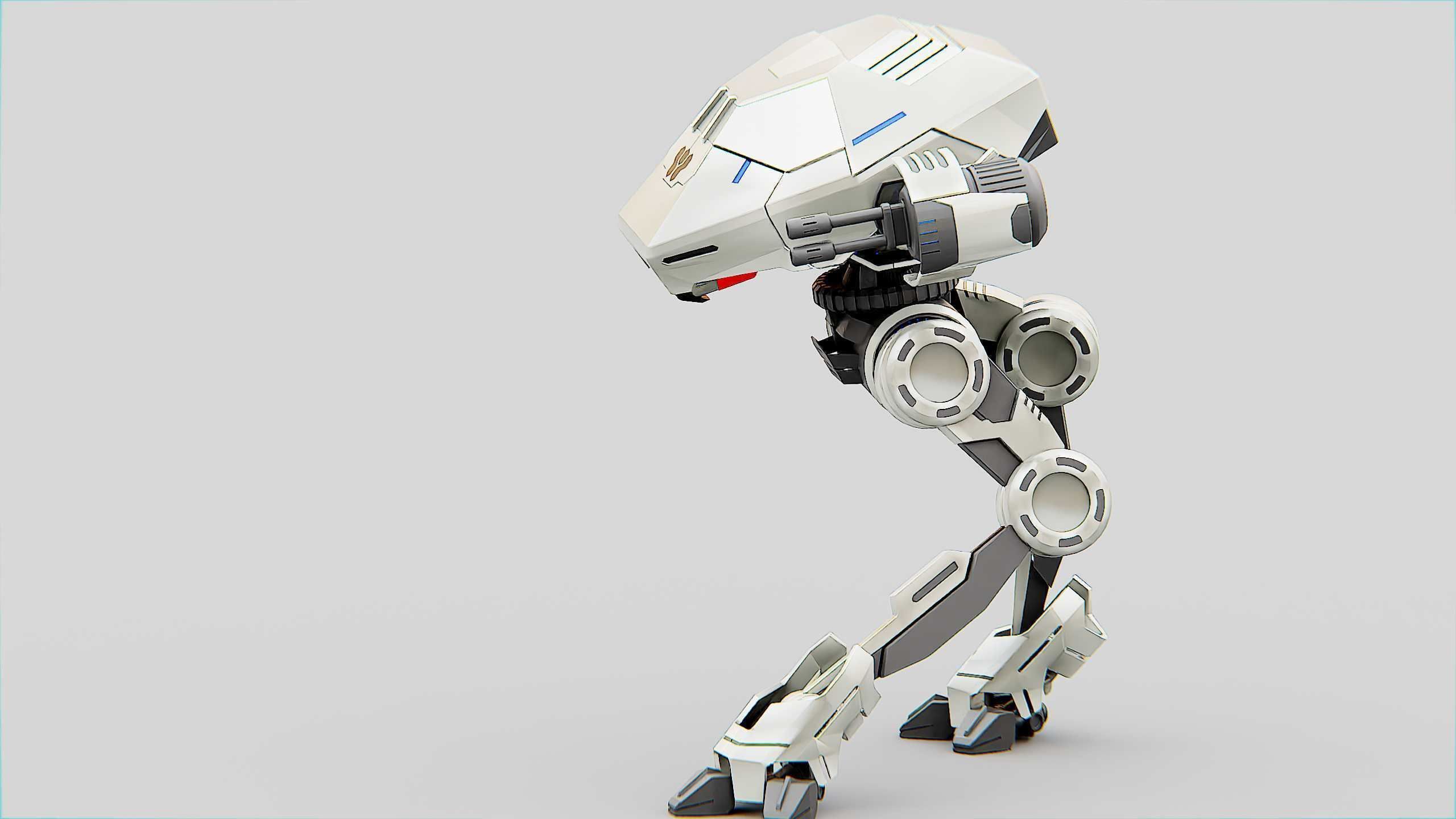 COMBAT DROID S-50 Rigged for Unreal Engine - Unity - MIXAMO  3D model_6