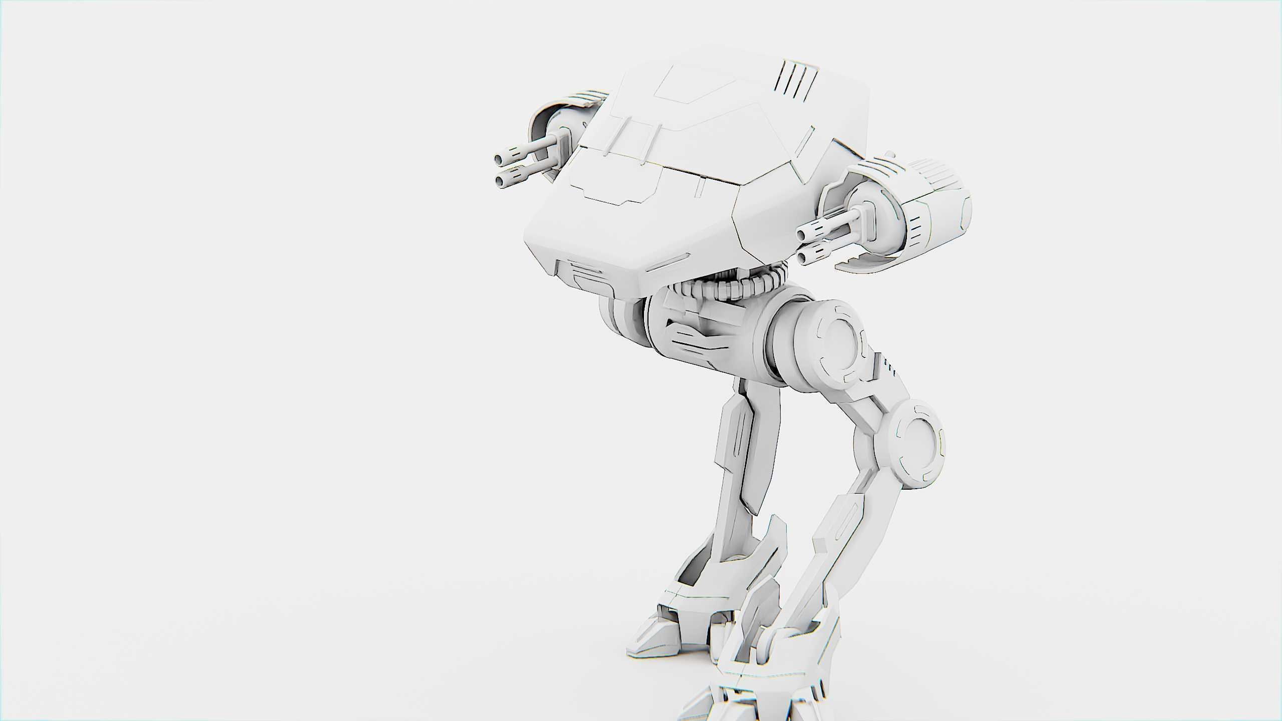 COMBAT DROID S-50 Rigged for Unreal Engine - Unity - MIXAMO  3D model_32