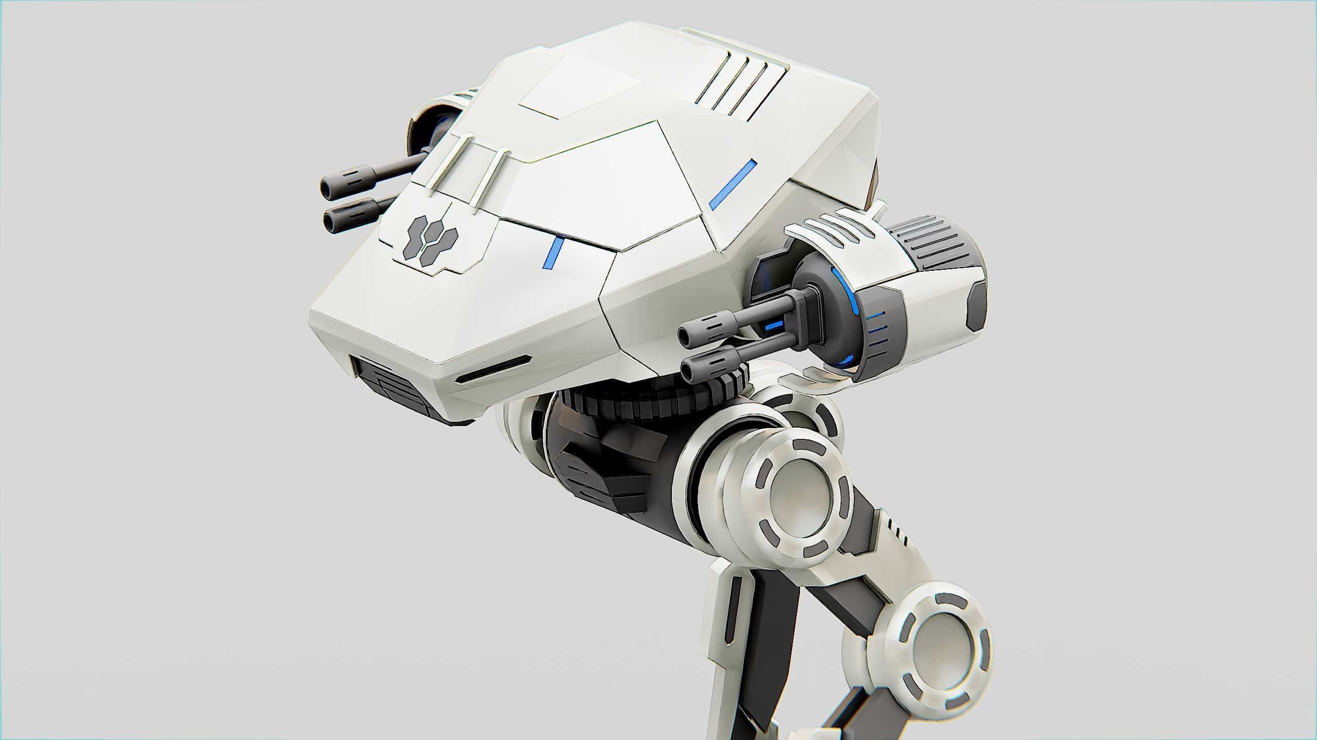 COMBAT DROID S-50 Rigged for Unreal Engine - Unity - MIXAMO  3D model_24