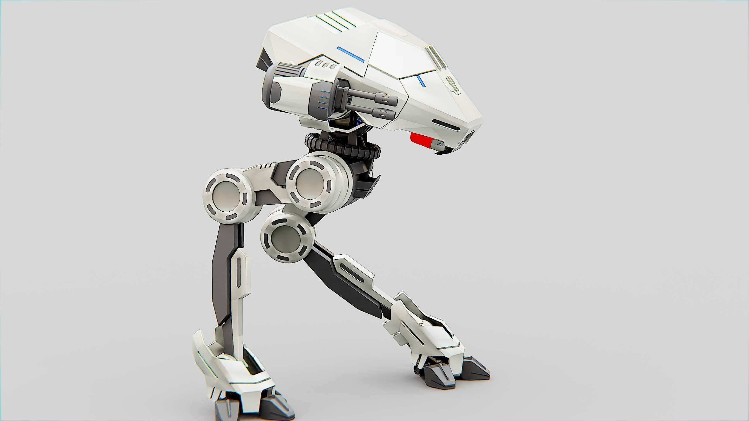 COMBAT DROID S-50 Rigged for Unreal Engine - Unity - MIXAMO  3D model_19