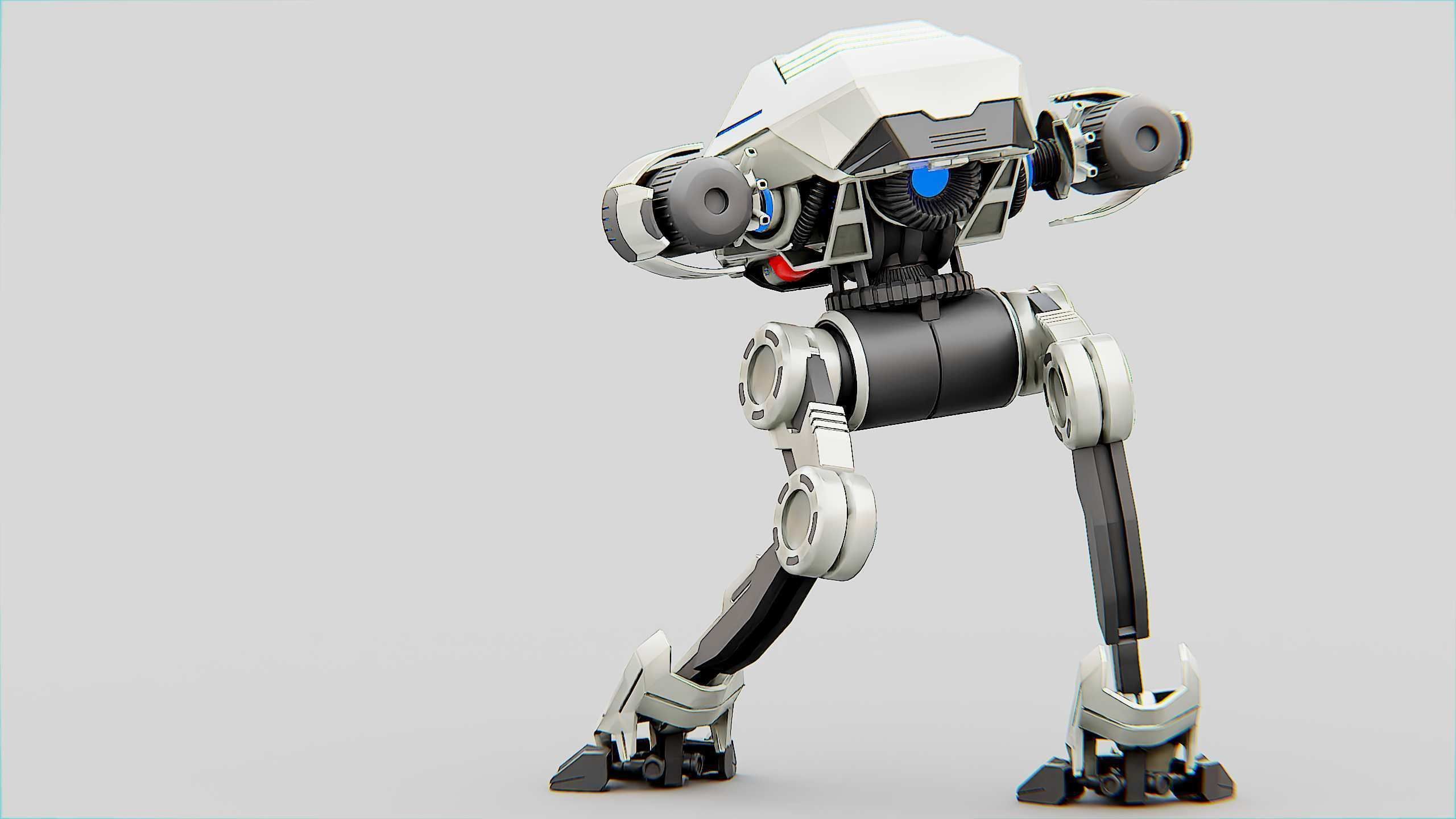 COMBAT DROID S-50 Rigged for Unreal Engine - Unity - MIXAMO  3D model_11