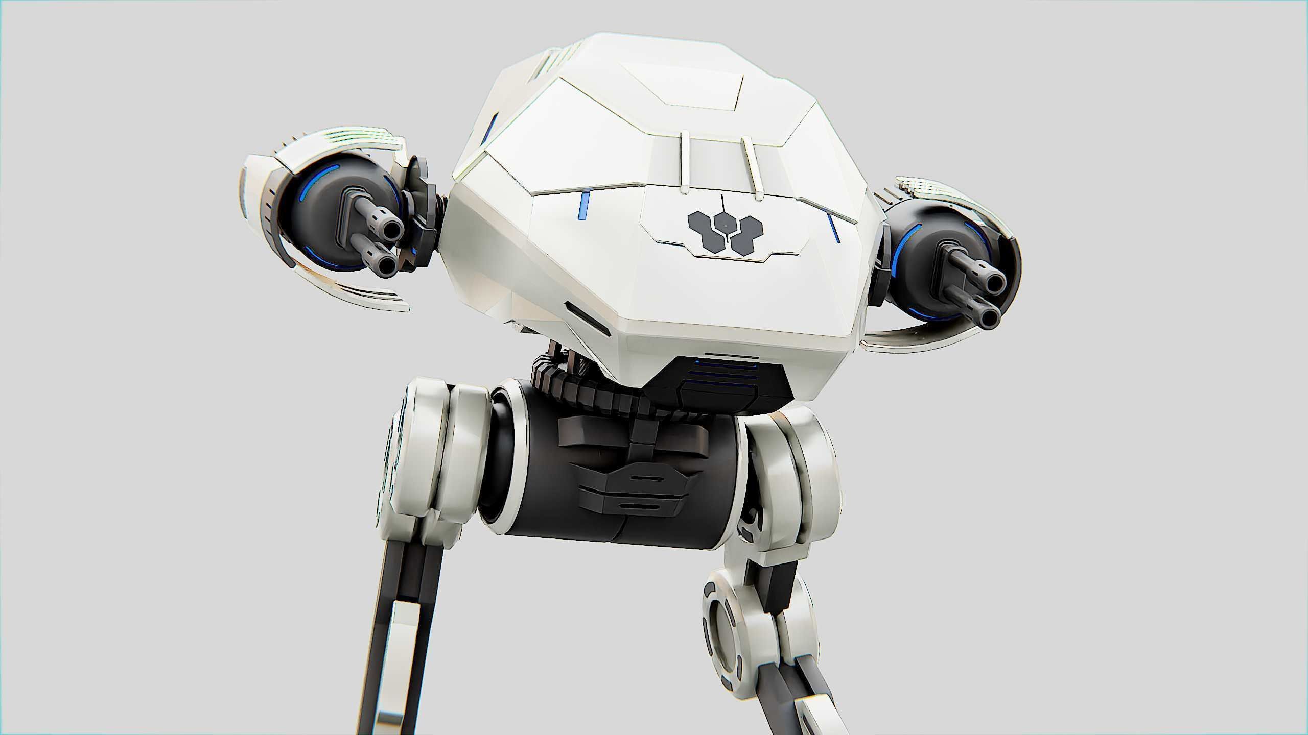 COMBAT DROID S-50 Rigged for Unreal Engine - Unity - MIXAMO  3D model_23