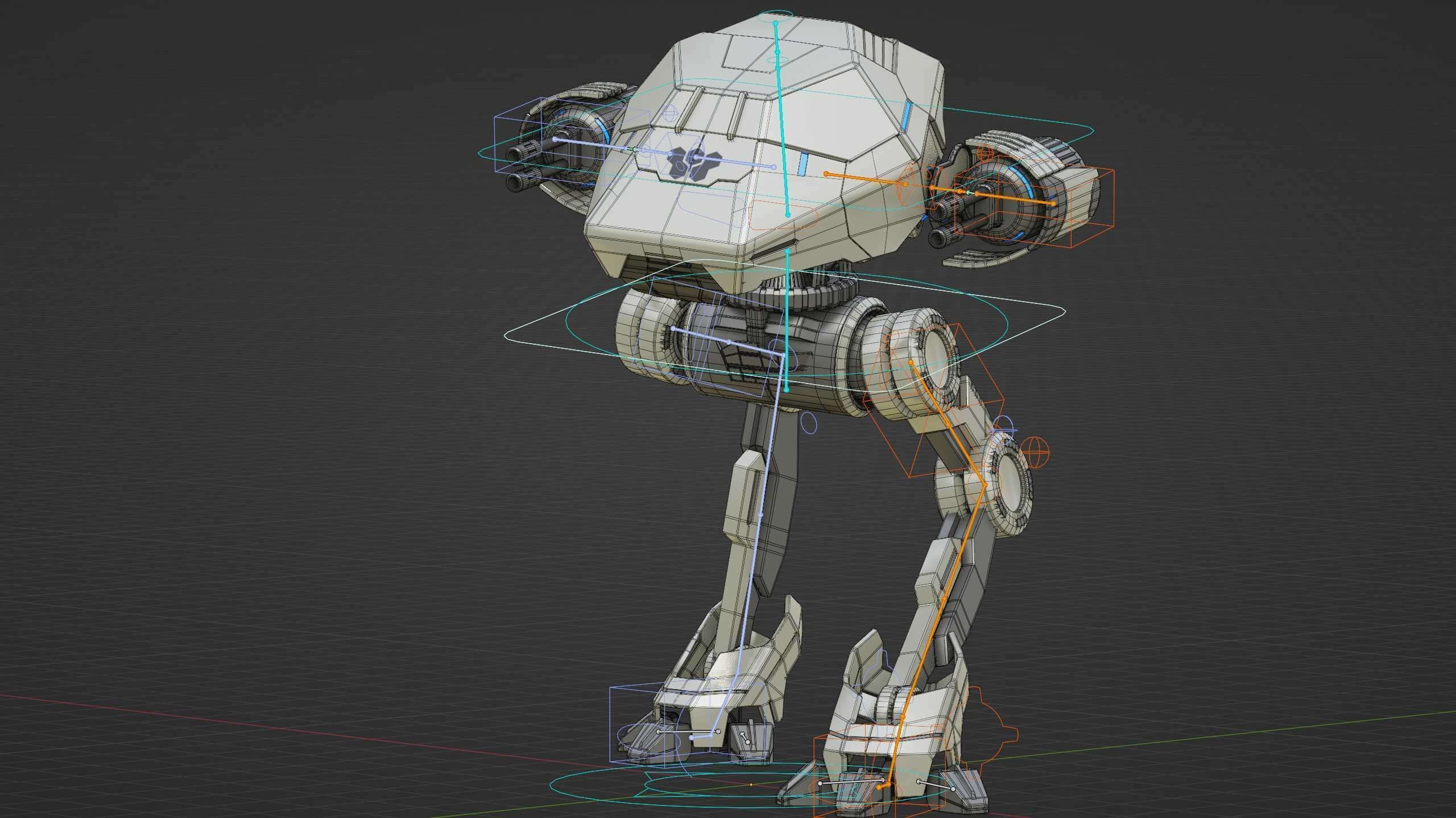 COMBAT DROID S-50 Rigged for Unreal Engine - Unity - MIXAMO  3D model_37