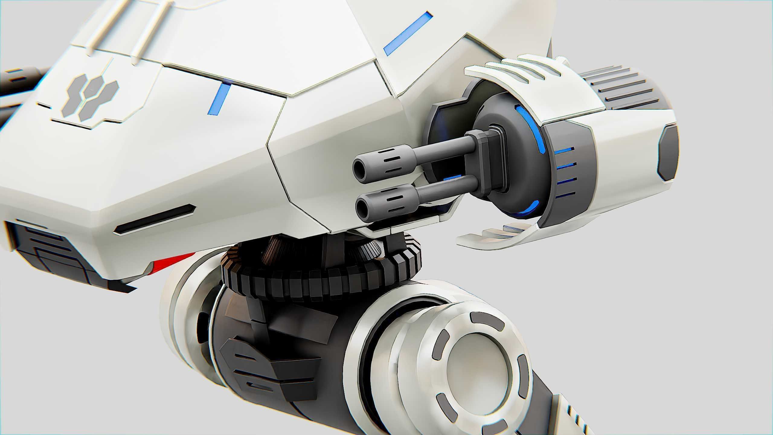 COMBAT DROID S-50 Rigged for Unreal Engine - Unity - MIXAMO  3D model_29