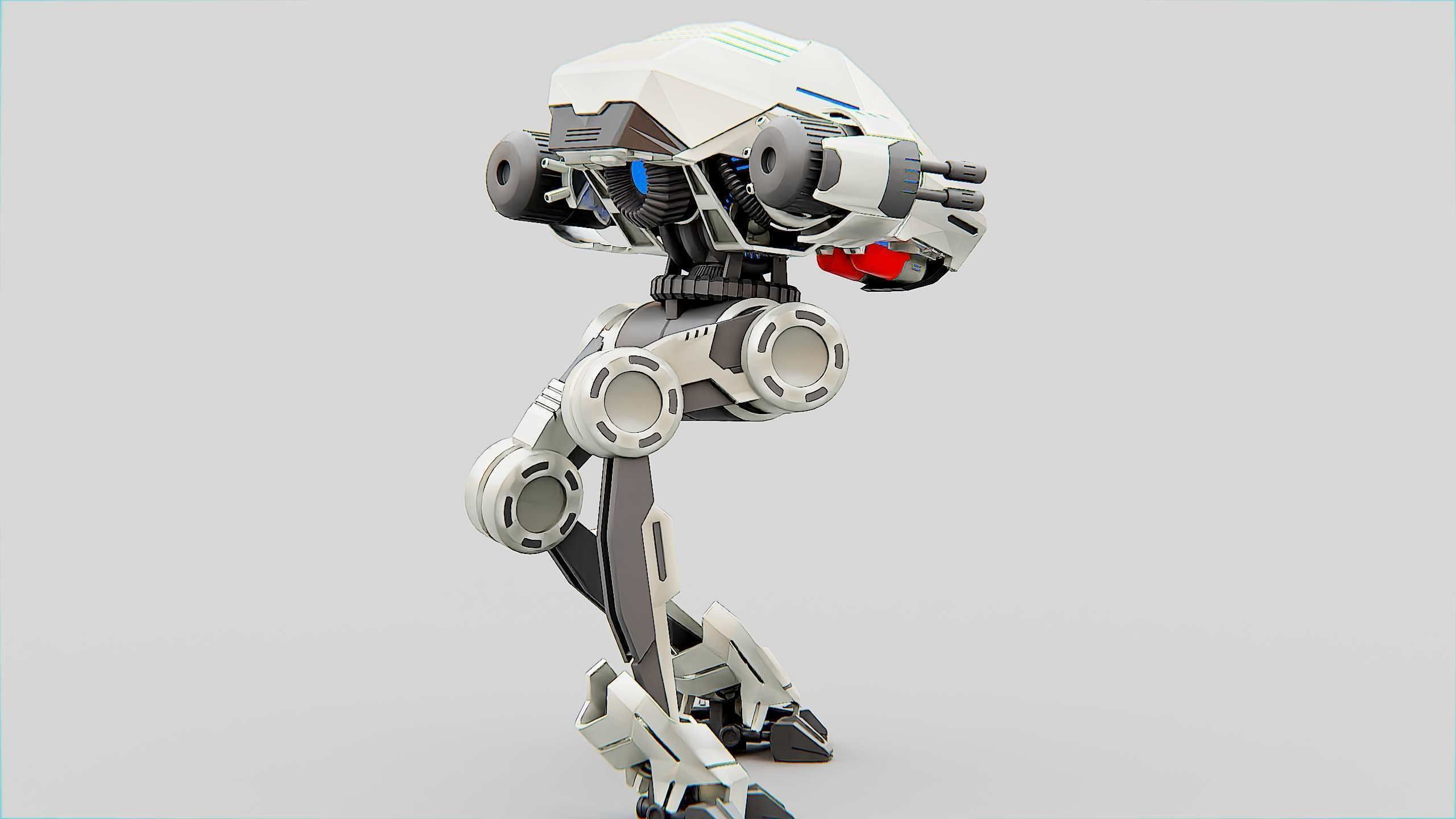 COMBAT DROID S-50 Rigged for Unreal Engine - Unity - MIXAMO  3D model_16