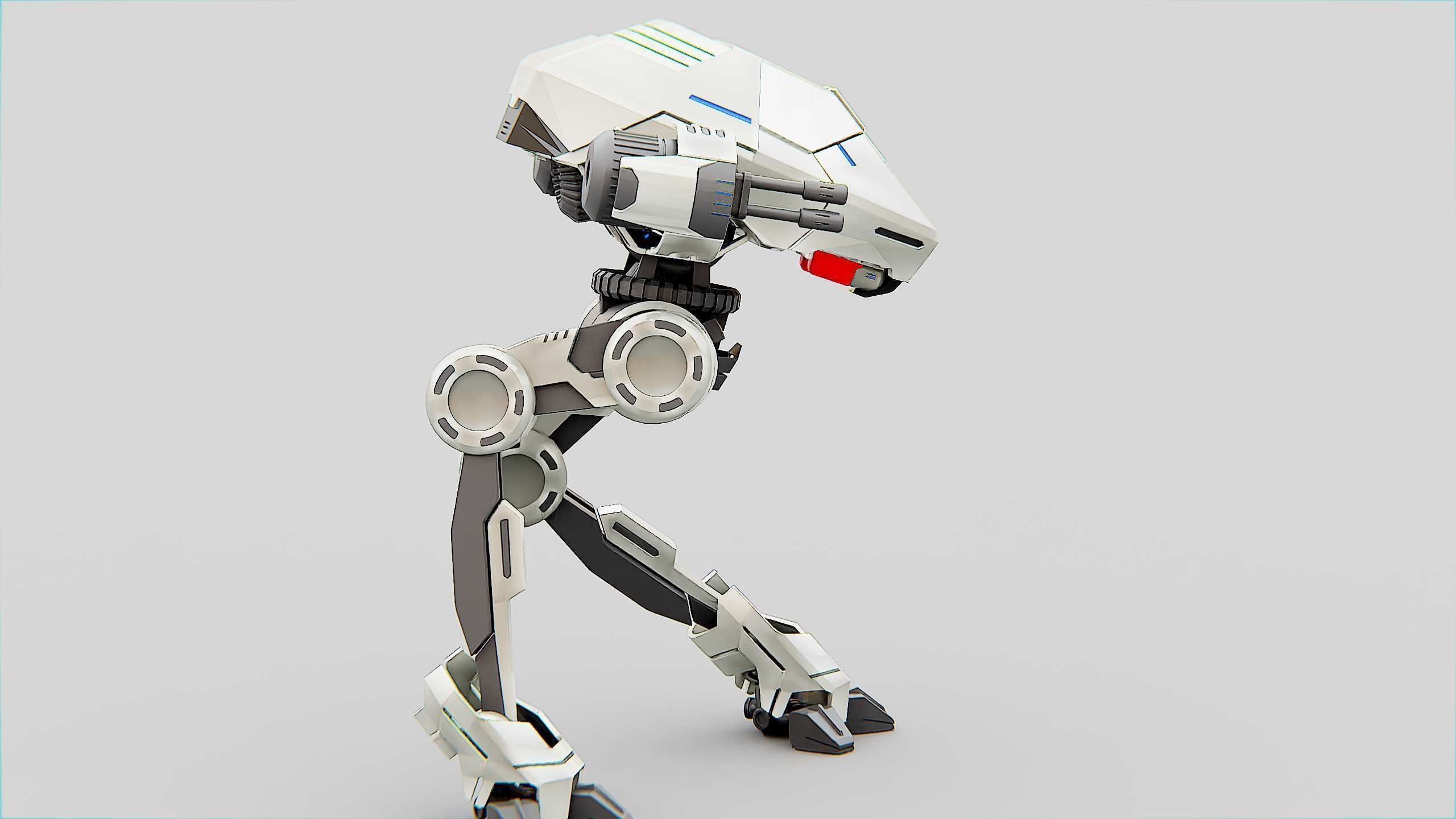 COMBAT DROID S-50 Rigged for Unreal Engine - Unity - MIXAMO  3D model_18