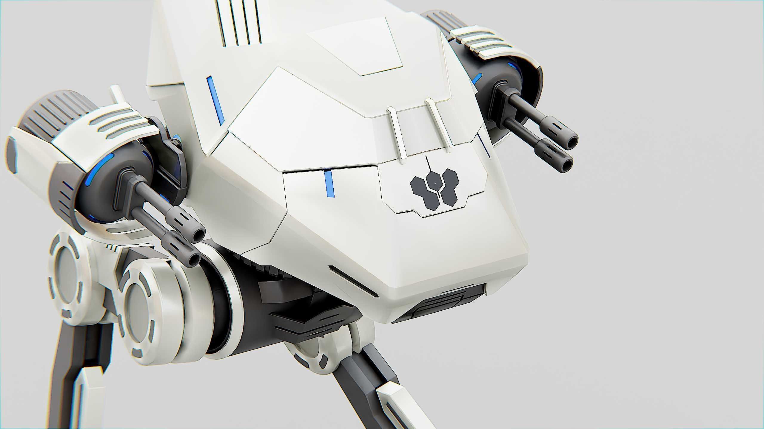 COMBAT DROID S-50 Rigged for Unreal Engine - Unity - MIXAMO  3D model_28