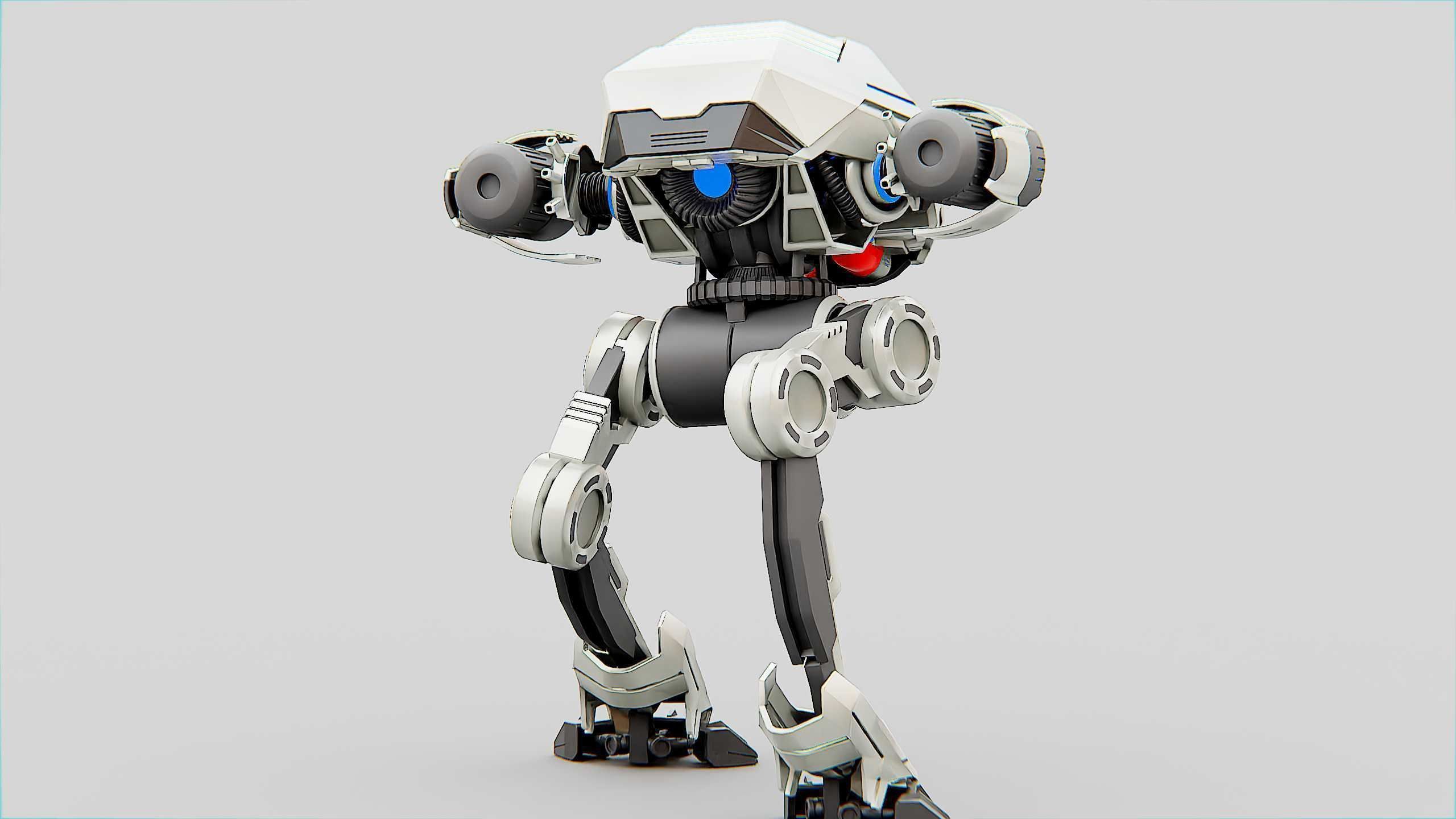 COMBAT DROID S-50 Rigged for Unreal Engine - Unity - MIXAMO  3D model_14