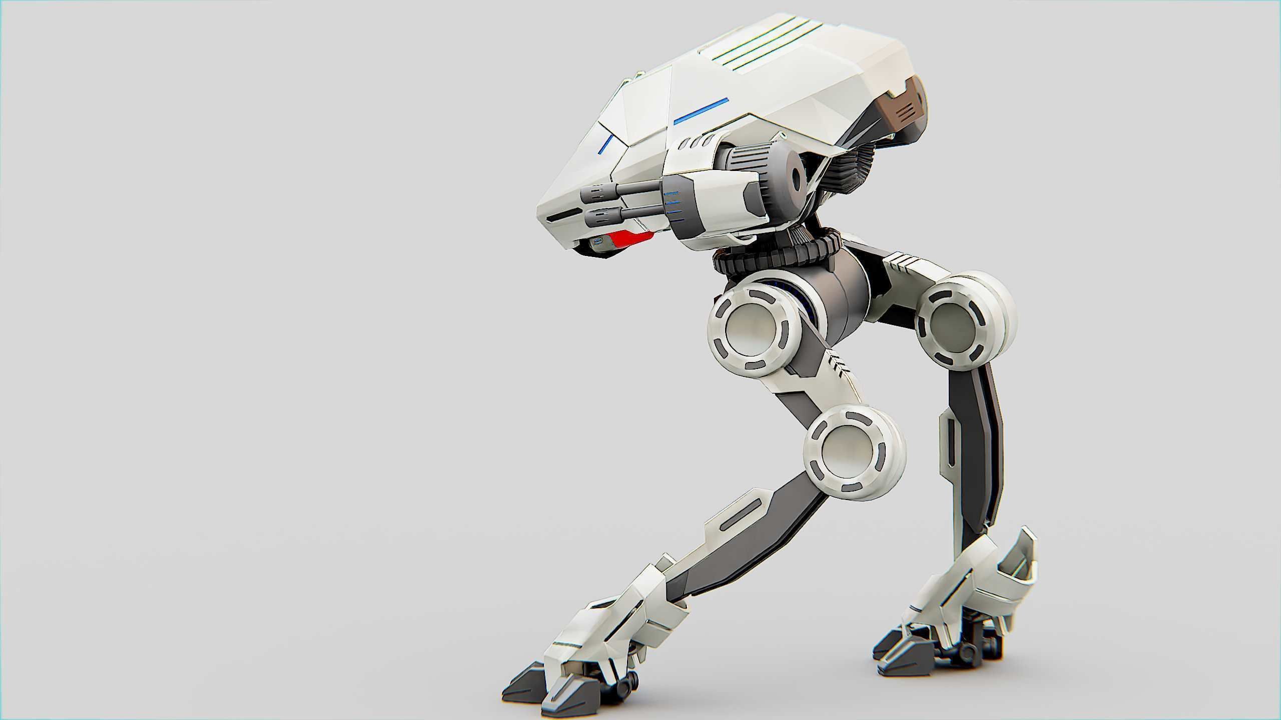 COMBAT DROID S-50 Rigged for Unreal Engine - Unity - MIXAMO  3D model_8