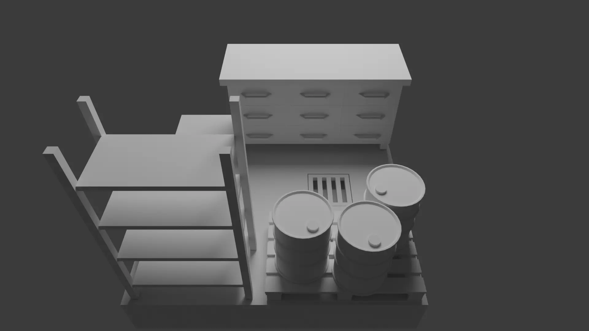 Low poly garage asset Free 3D model