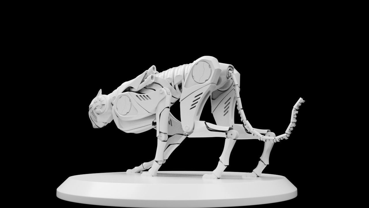 mechanical cheetah 3D Model Low-poly 3D model_24