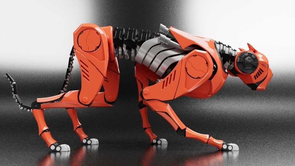 mechanical cheetah 3D Model Low-poly 3D model_4