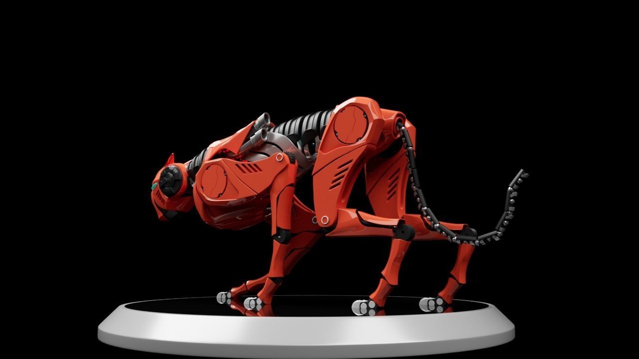 mechanical cheetah 3D Model Low-poly 3D model_22