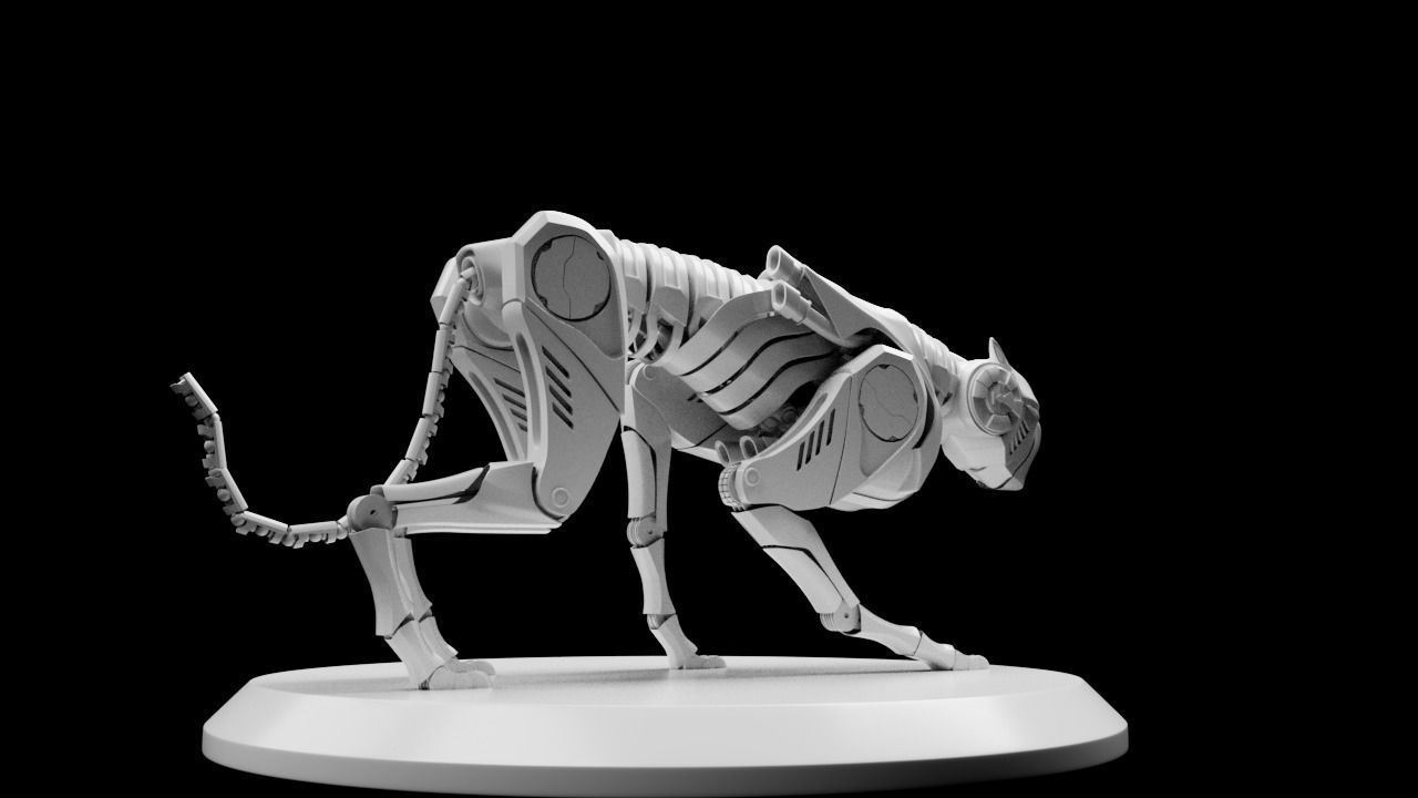mechanical cheetah 3D Model Low-poly 3D model_10