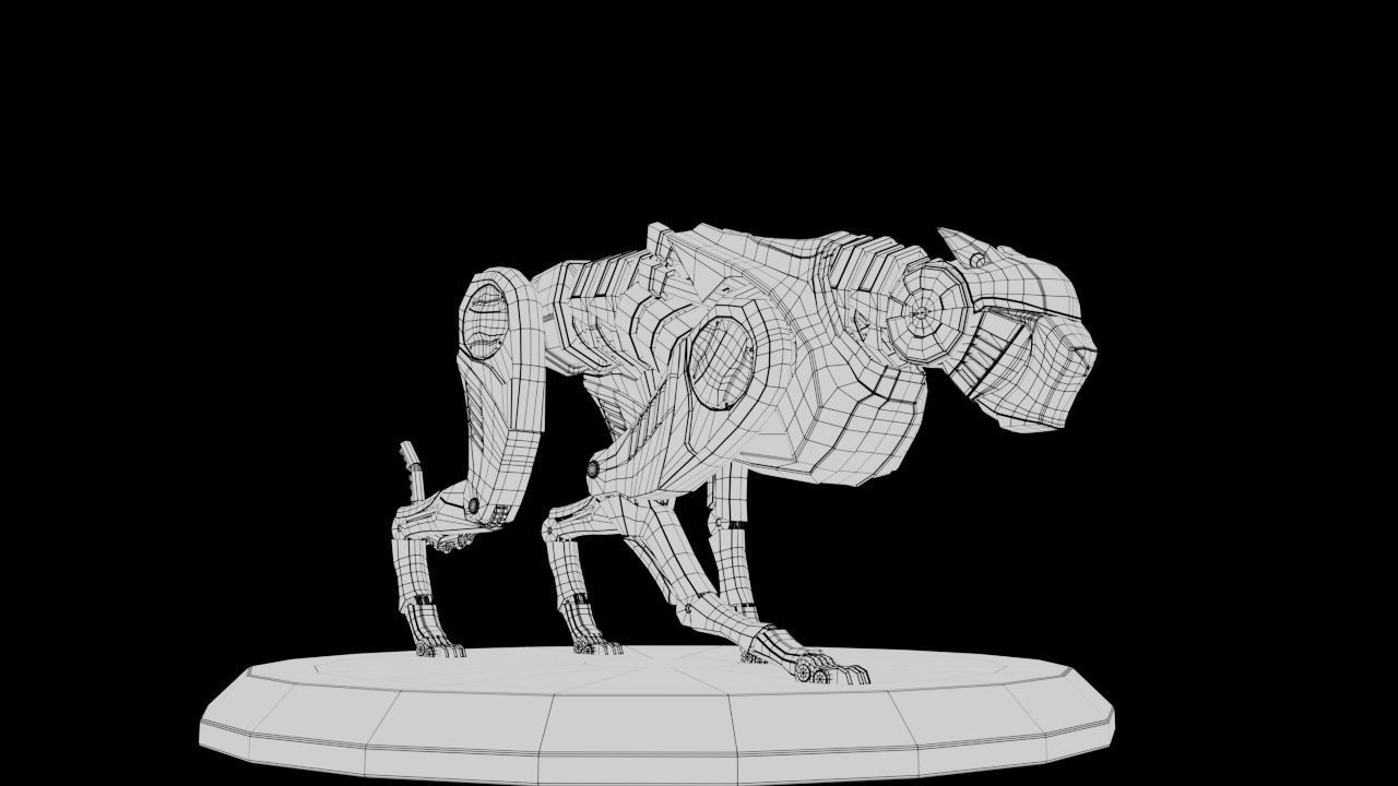 mechanical cheetah 3D Model Low-poly 3D model_37