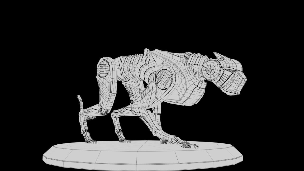 mechanical cheetah 3D Model Low-poly 3D model_38