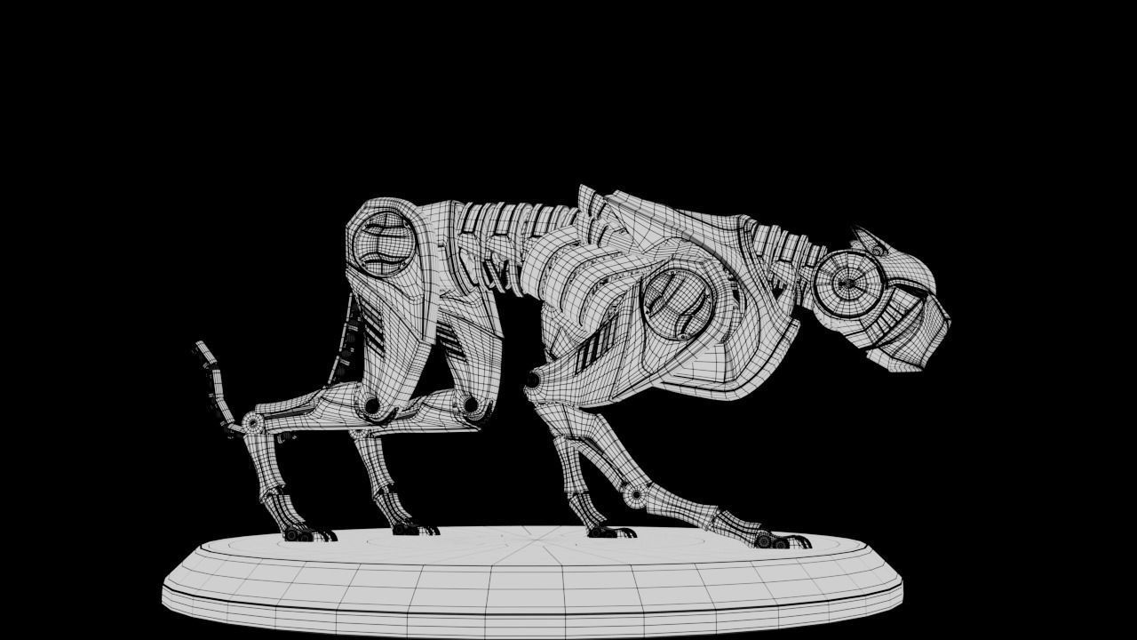 mechanical cheetah 3D Model Low-poly 3D model_13