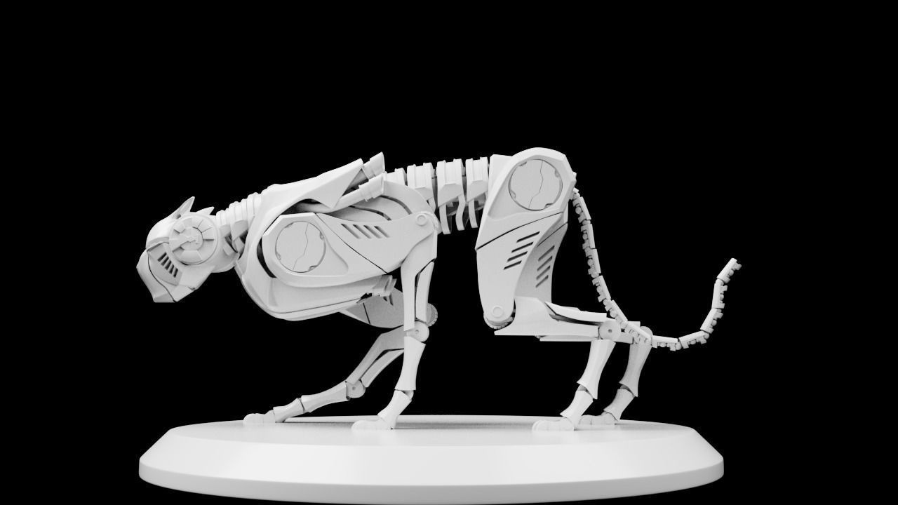 mechanical cheetah 3D Model Low-poly 3D model_45
