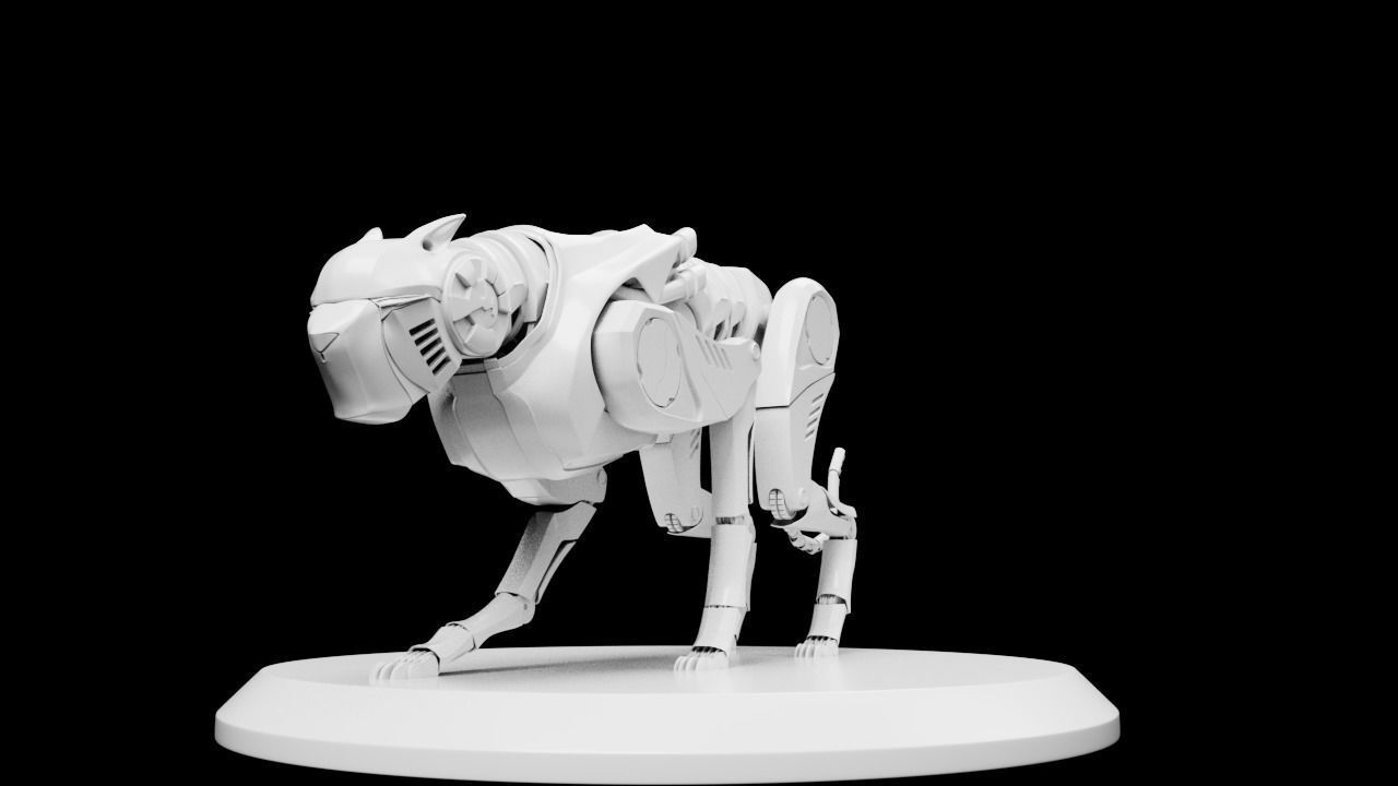 mechanical cheetah 3D Model Low-poly 3D model_44