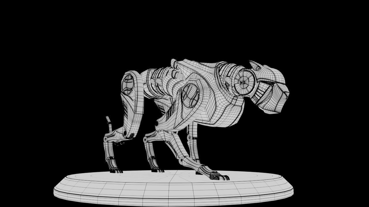 mechanical cheetah 3D Model Low-poly 3D model_16