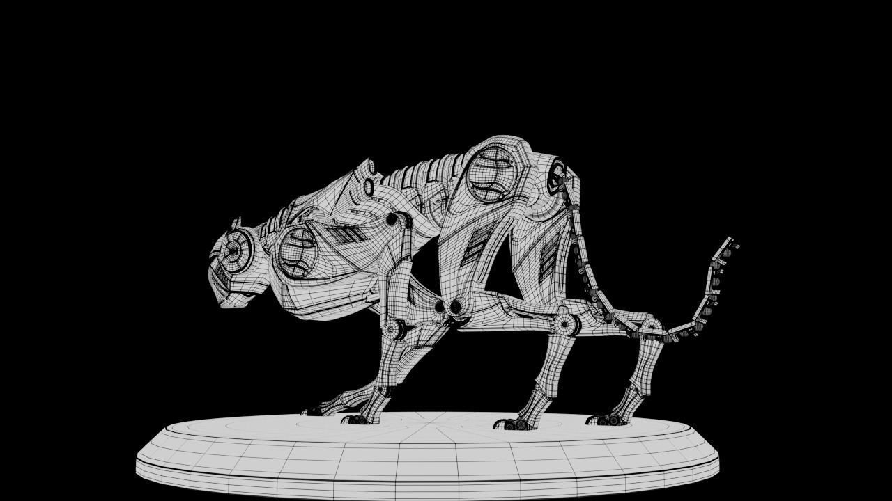 mechanical cheetah 3D Model Low-poly 3D model_29