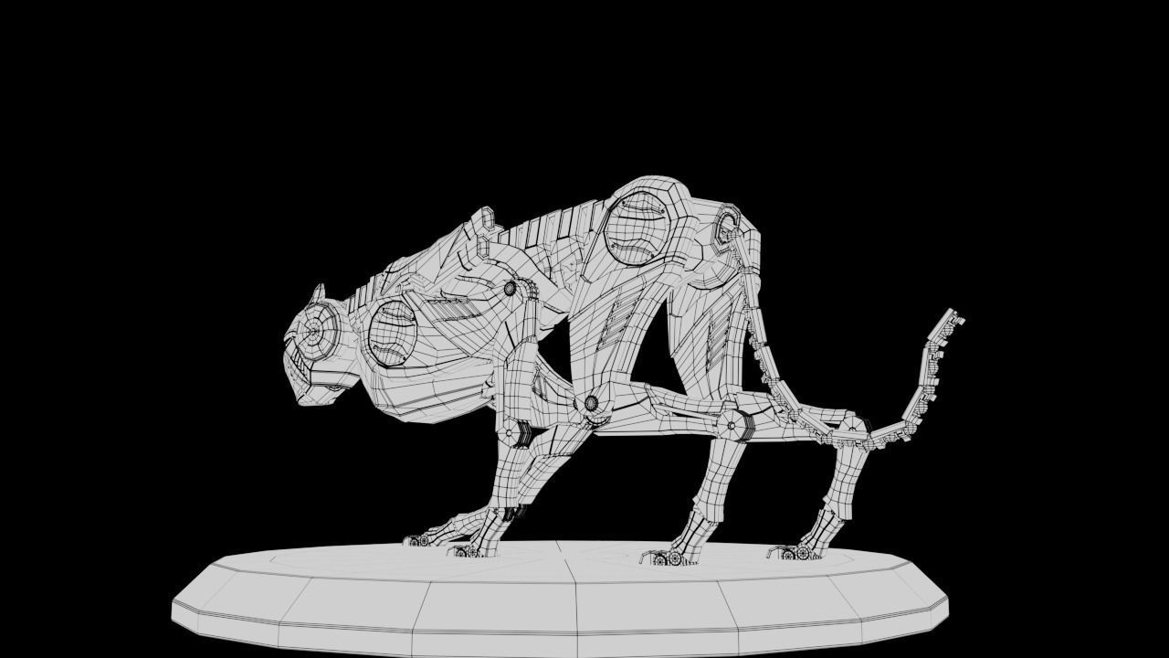 mechanical cheetah 3D Model Low-poly 3D model_25