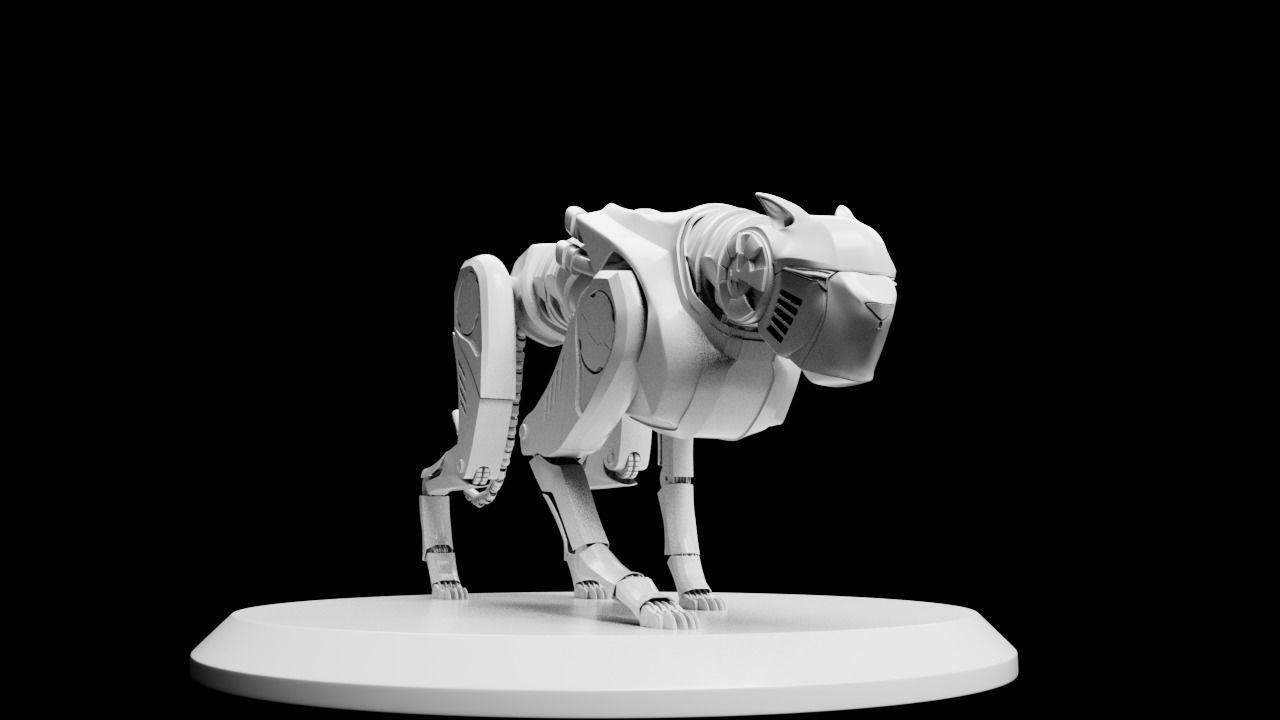 mechanical cheetah 3D Model Low-poly 3D model_46