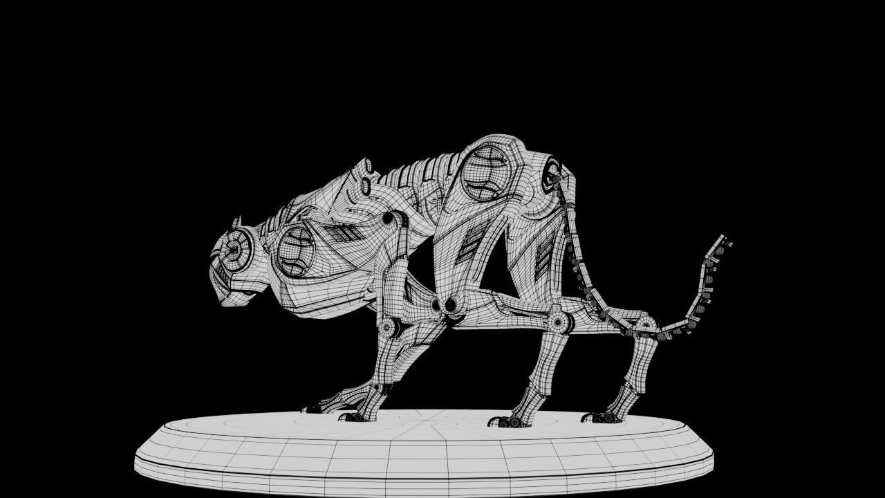mechanical cheetah 3D Model Low-poly 3D model_32