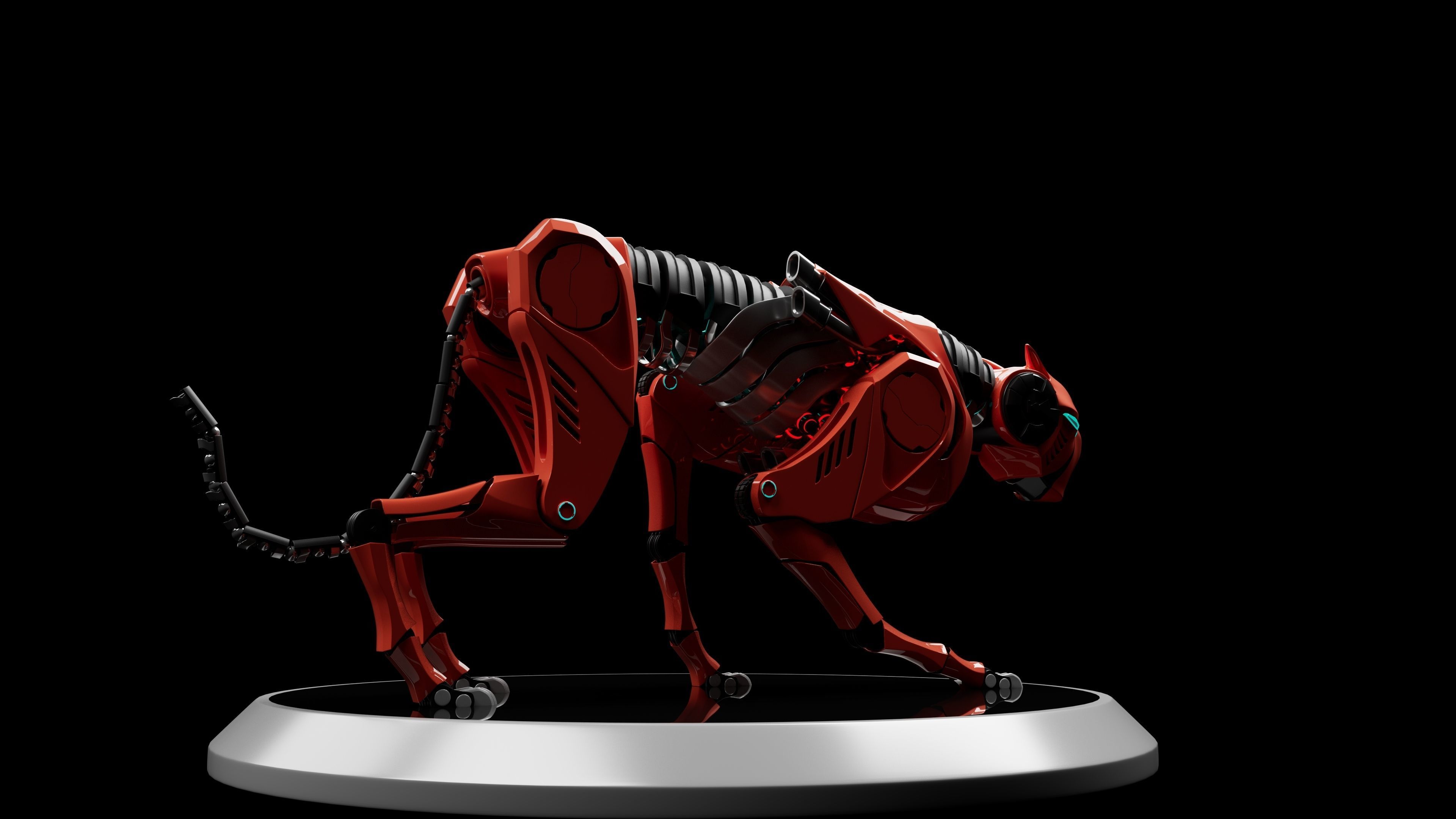 mechanical cheetah 3D Model Low-poly 3D model_7