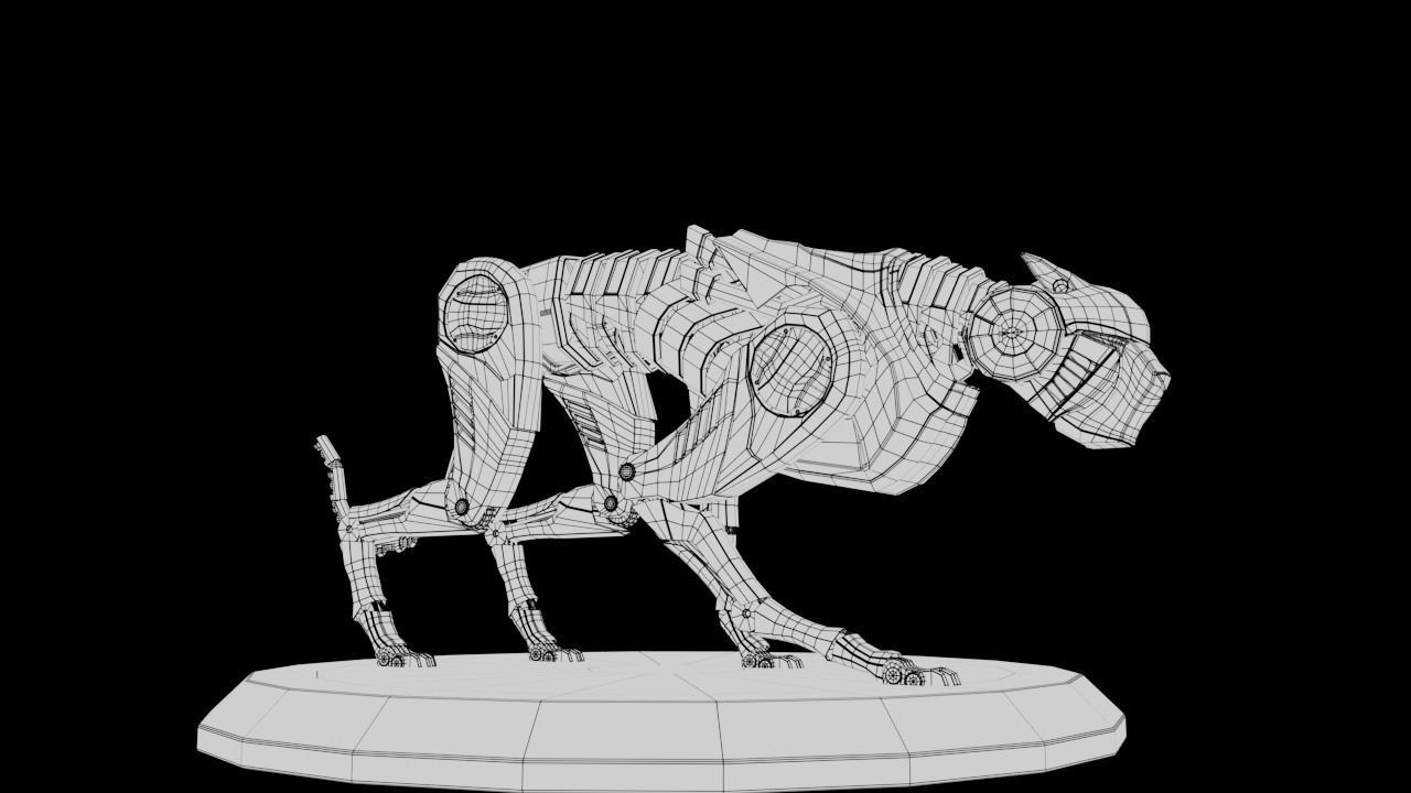 mechanical cheetah 3D Model Low-poly 3D model_14