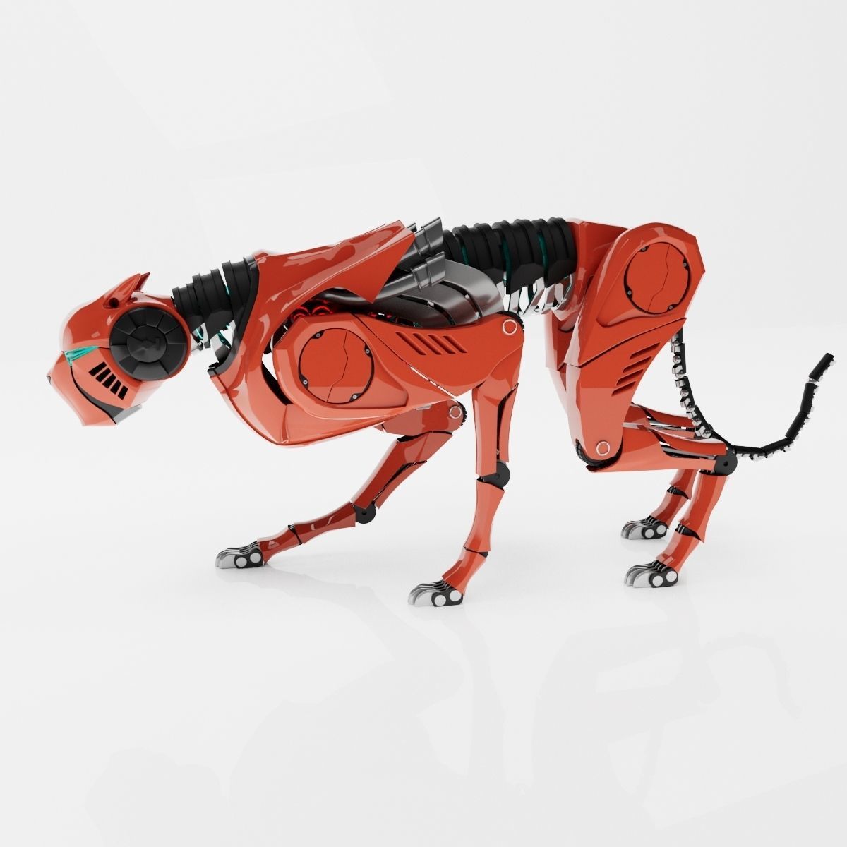 mechanical cheetah 3D Model Low-poly 3D model_6