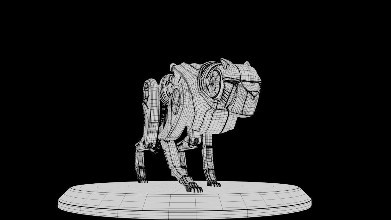 mechanical cheetah 3D Model Low-poly 3D model_26