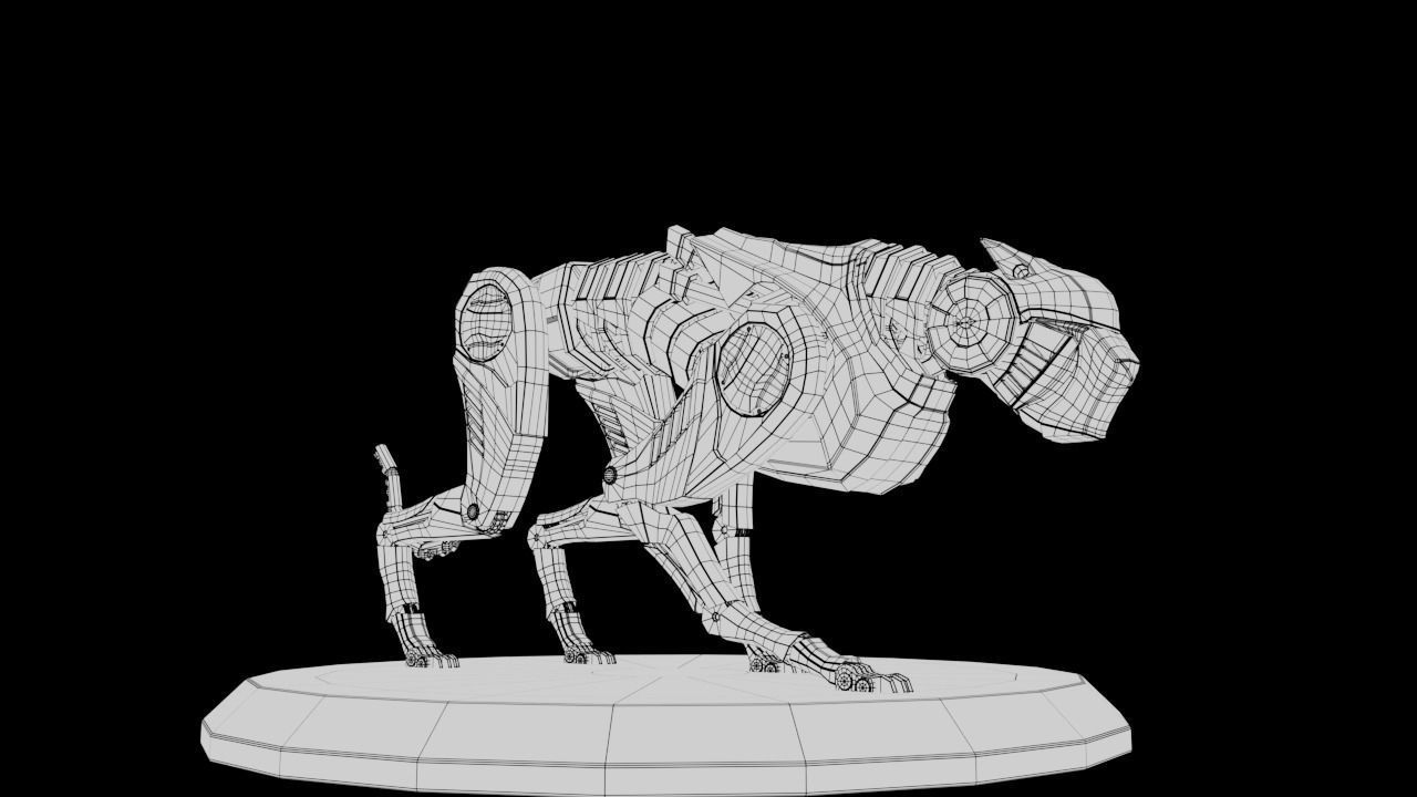 mechanical cheetah 3D Model Low-poly 3D model_39