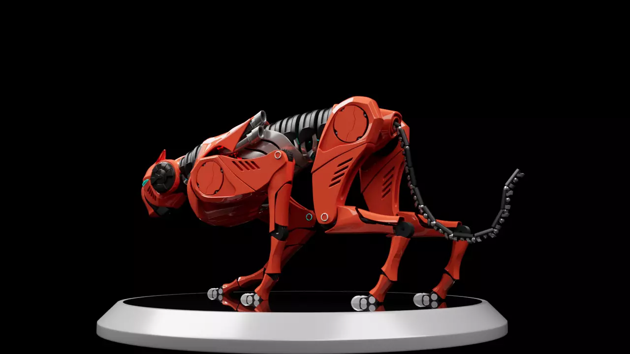 mechanical cheetah 3D Model Low-poly 3D model_0