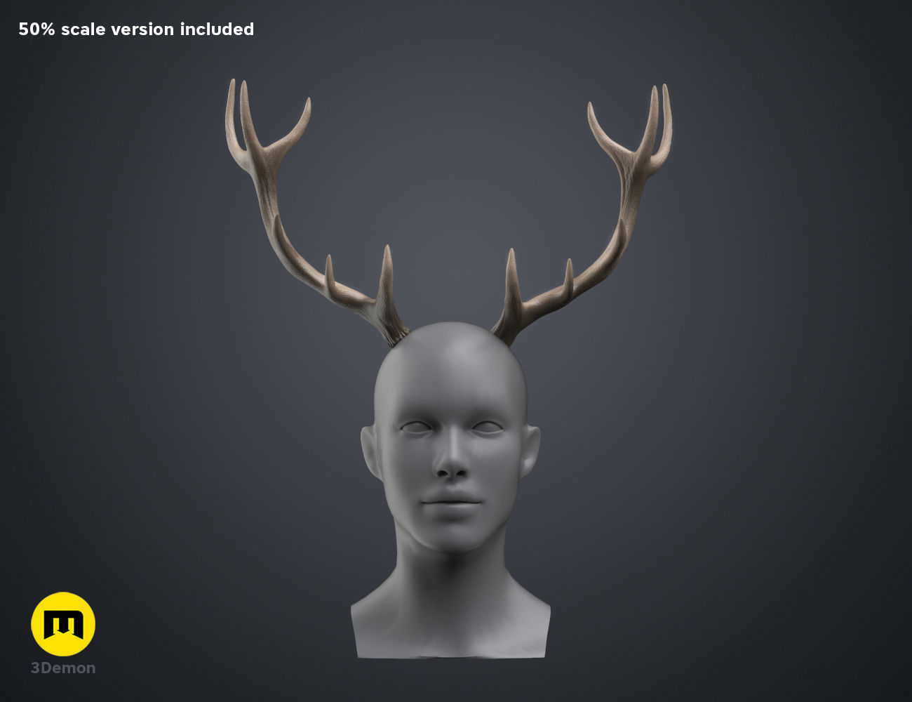 Red Deer antlers 3D print model_13