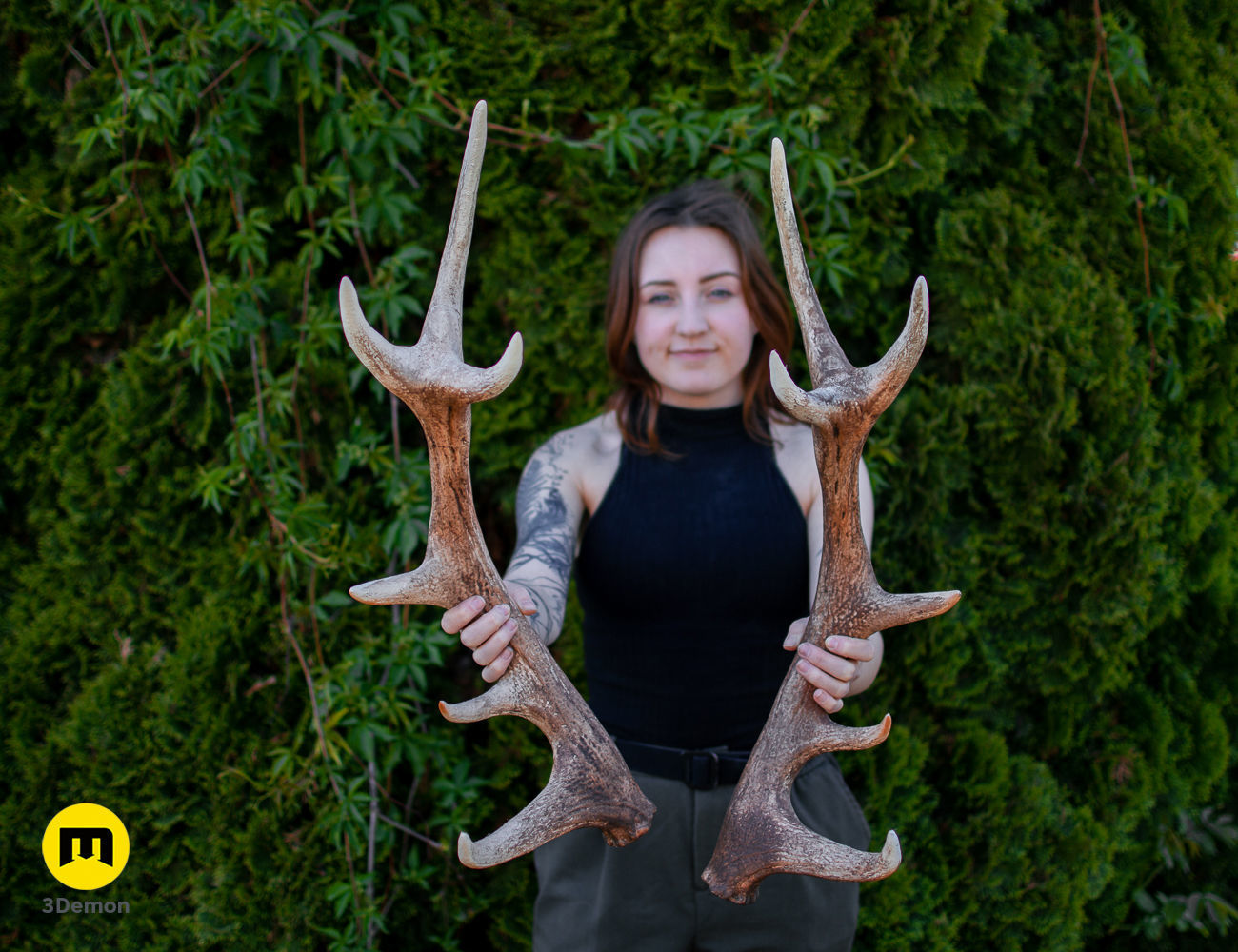 Red Deer antlers 3D print model_3