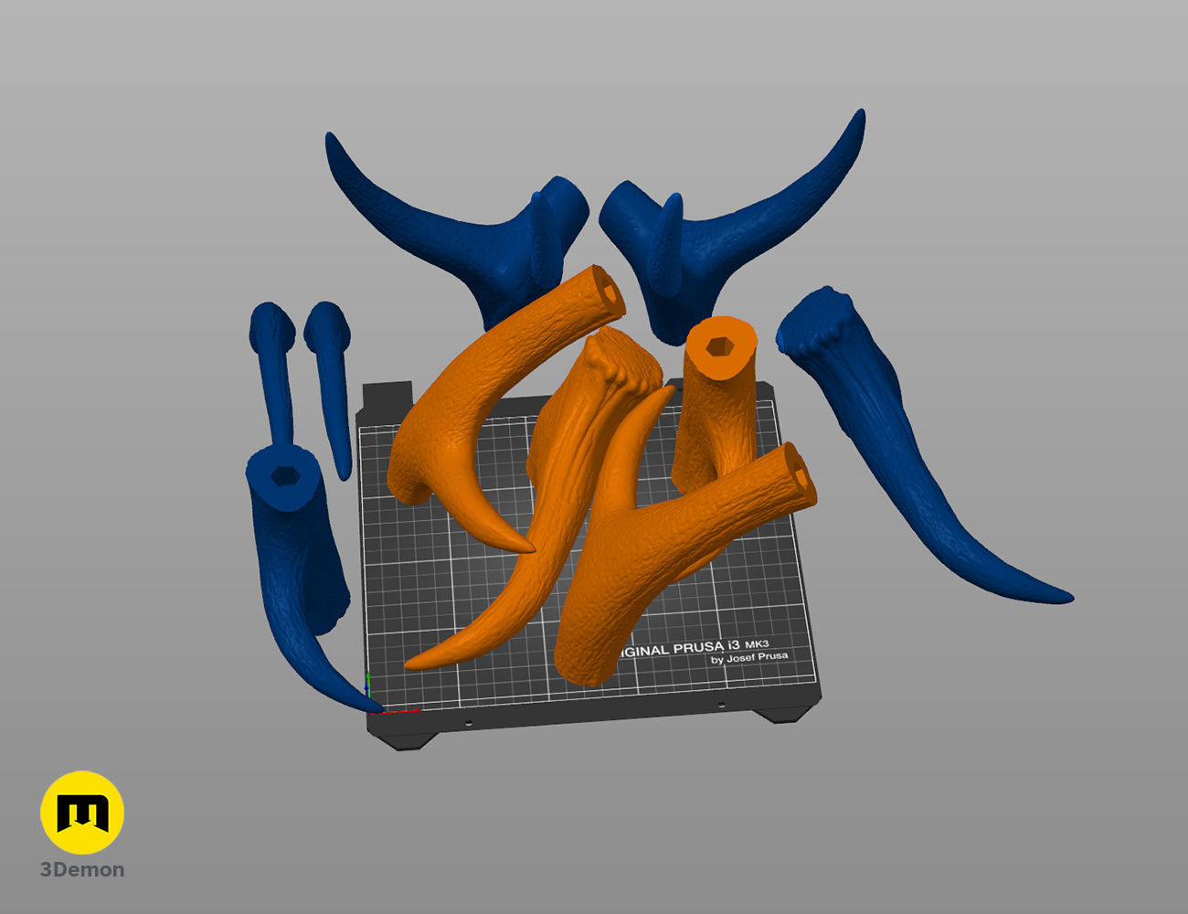 Red Deer antlers 3D print model_5