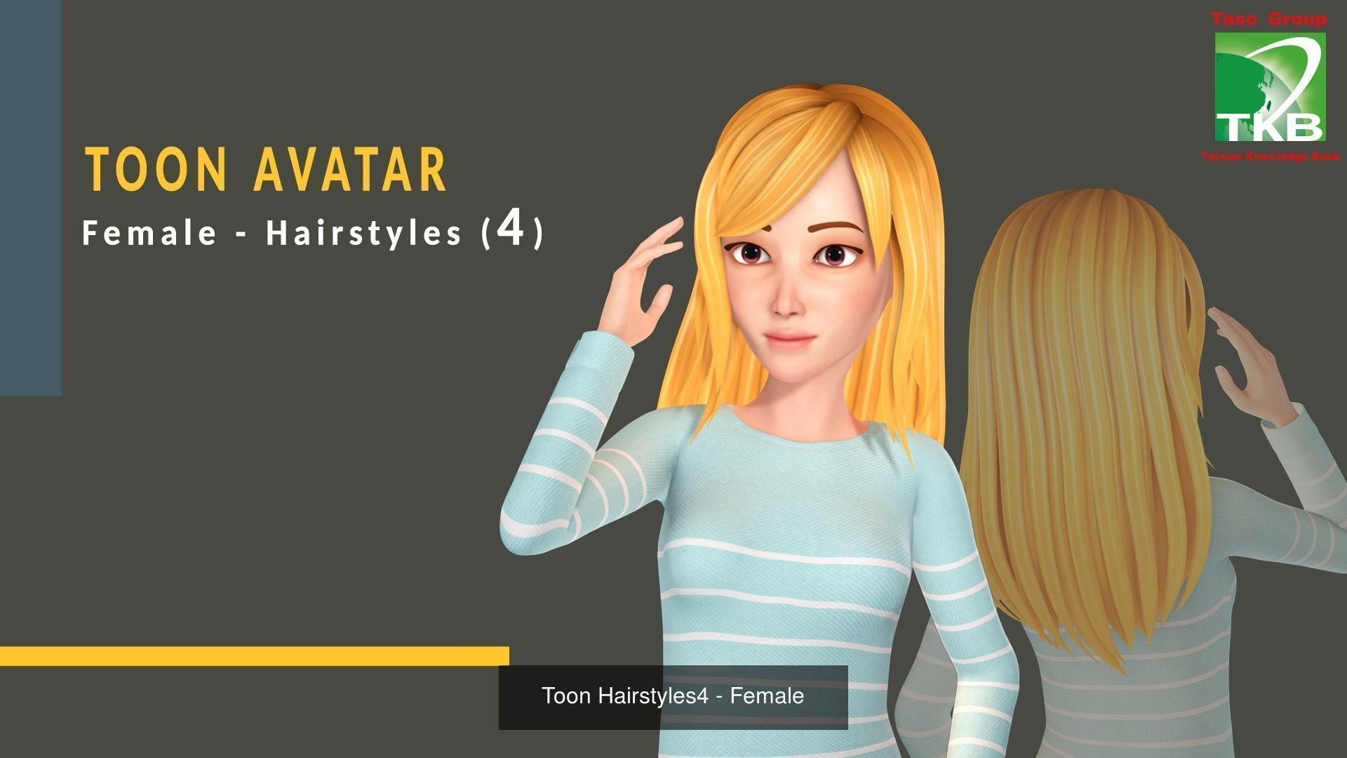 Toon Hairstyles Pack - Female 3D Model Collection_2
