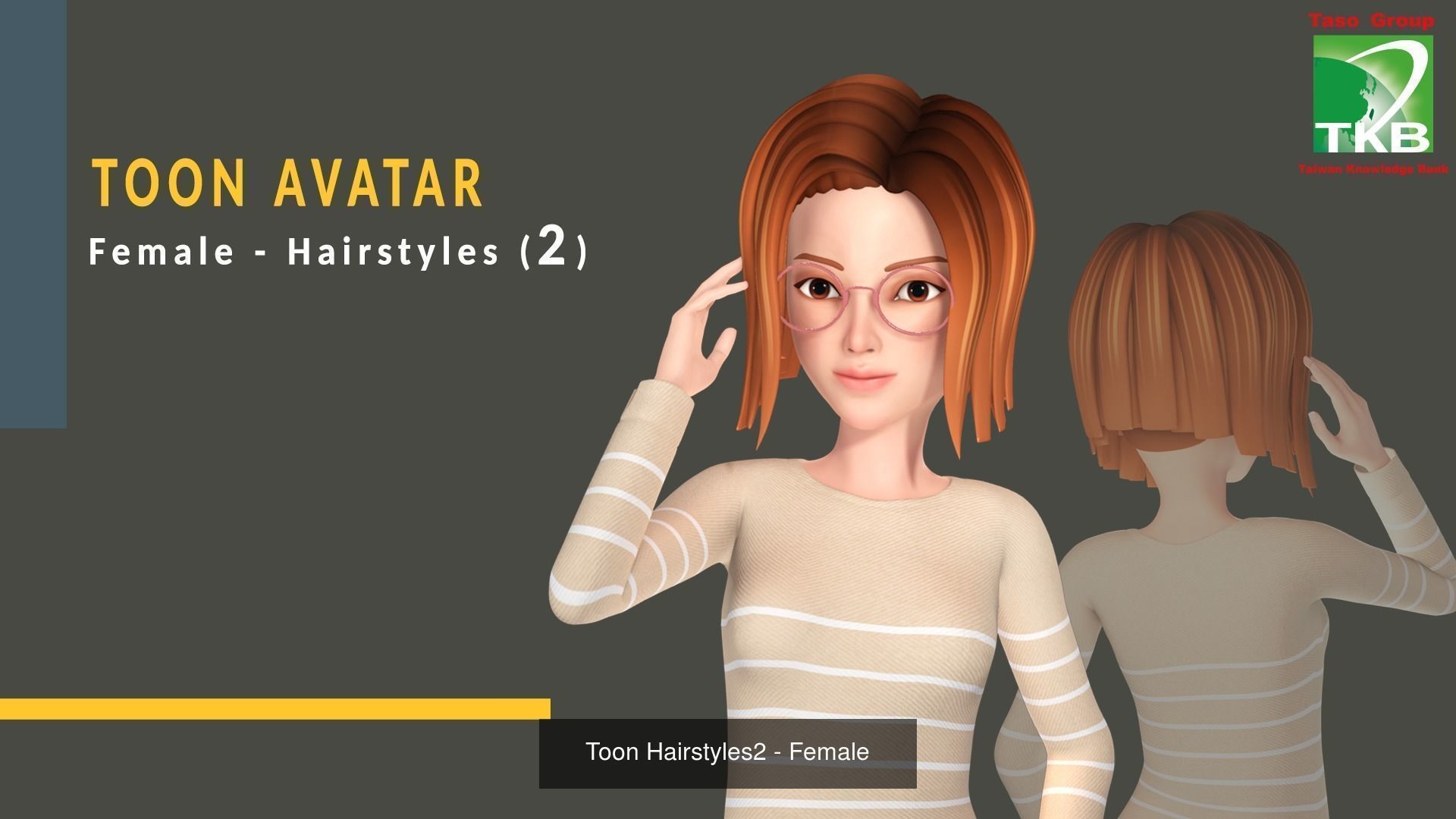 Toon Hairstyles Pack - Female 3D Model Collection_4