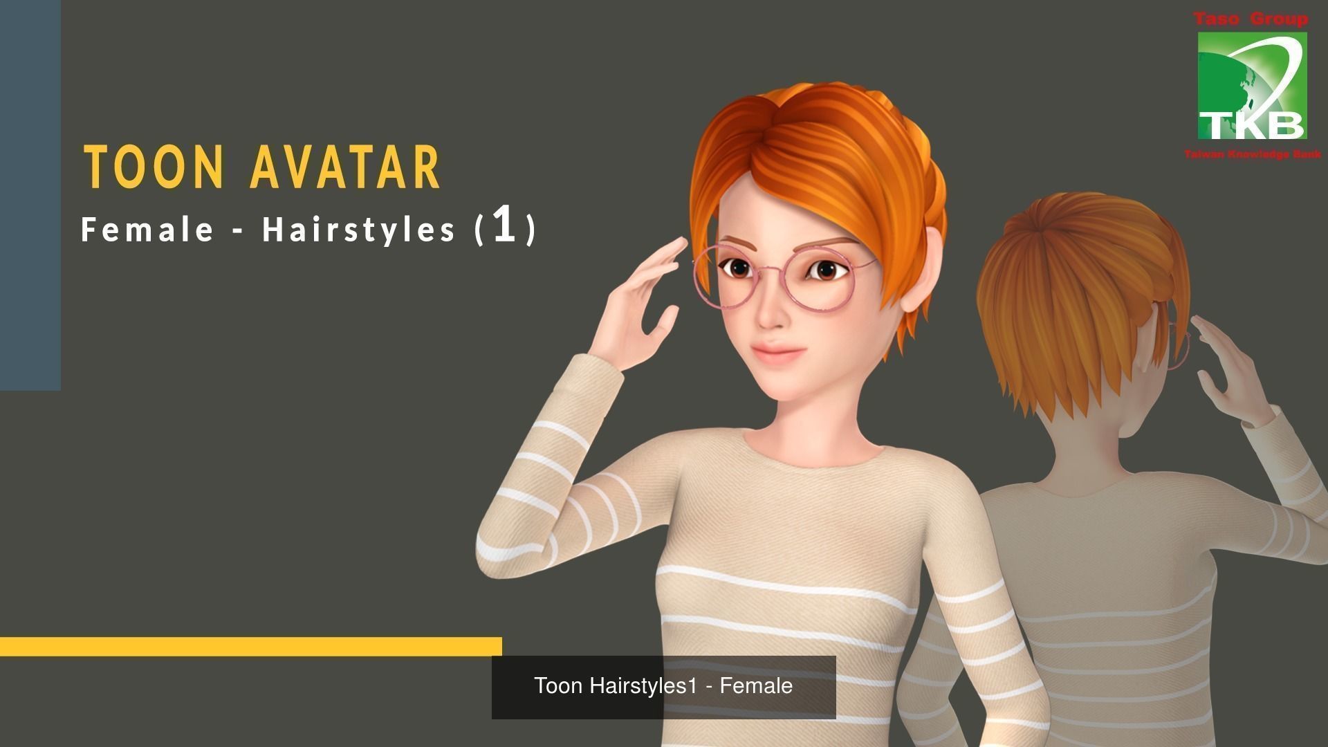 Toon Hairstyles Pack - Female 3D Model Collection_5