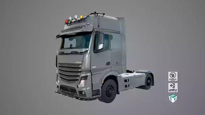 Heavy Truck Chassis 03 with Interior All PBR Unity UE  Textures Low-poly 3D model