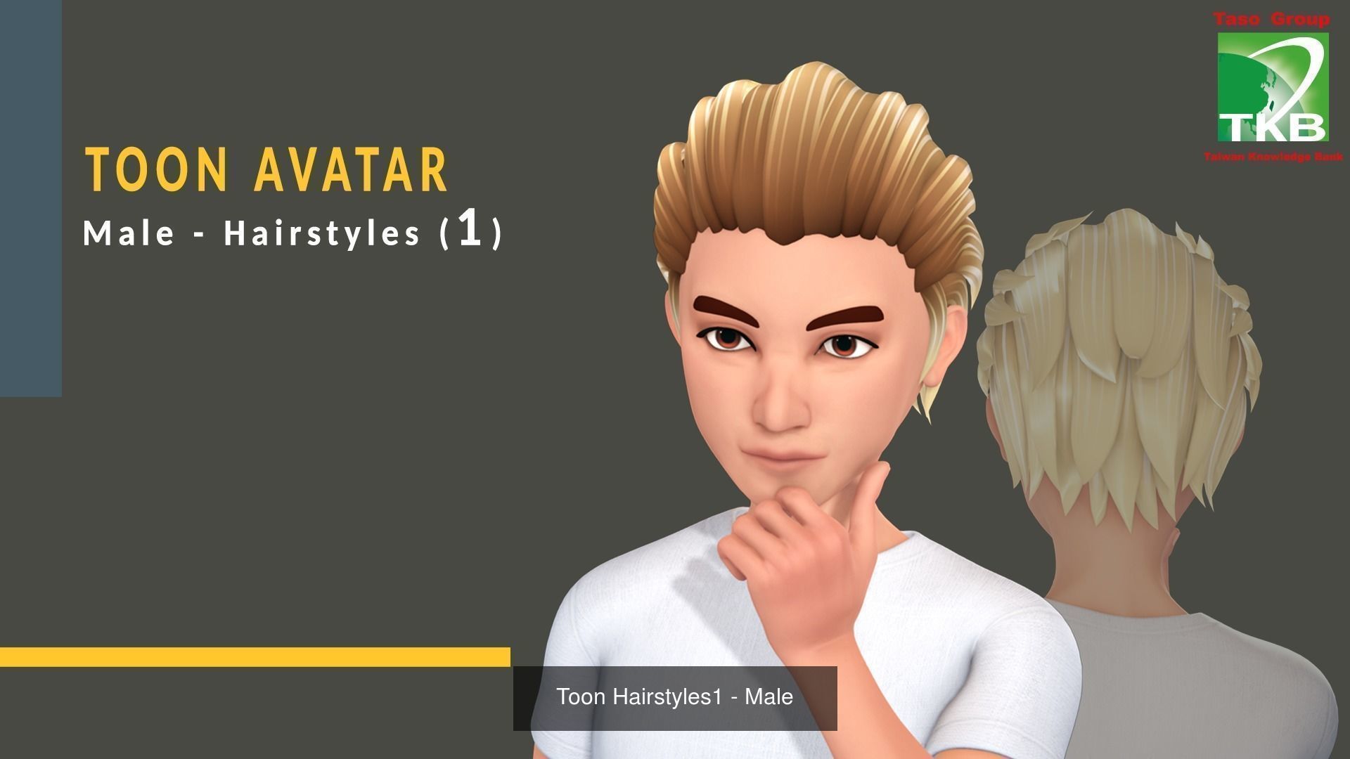 Toon Hairstyles Pack - Male 3D Model Collection_5