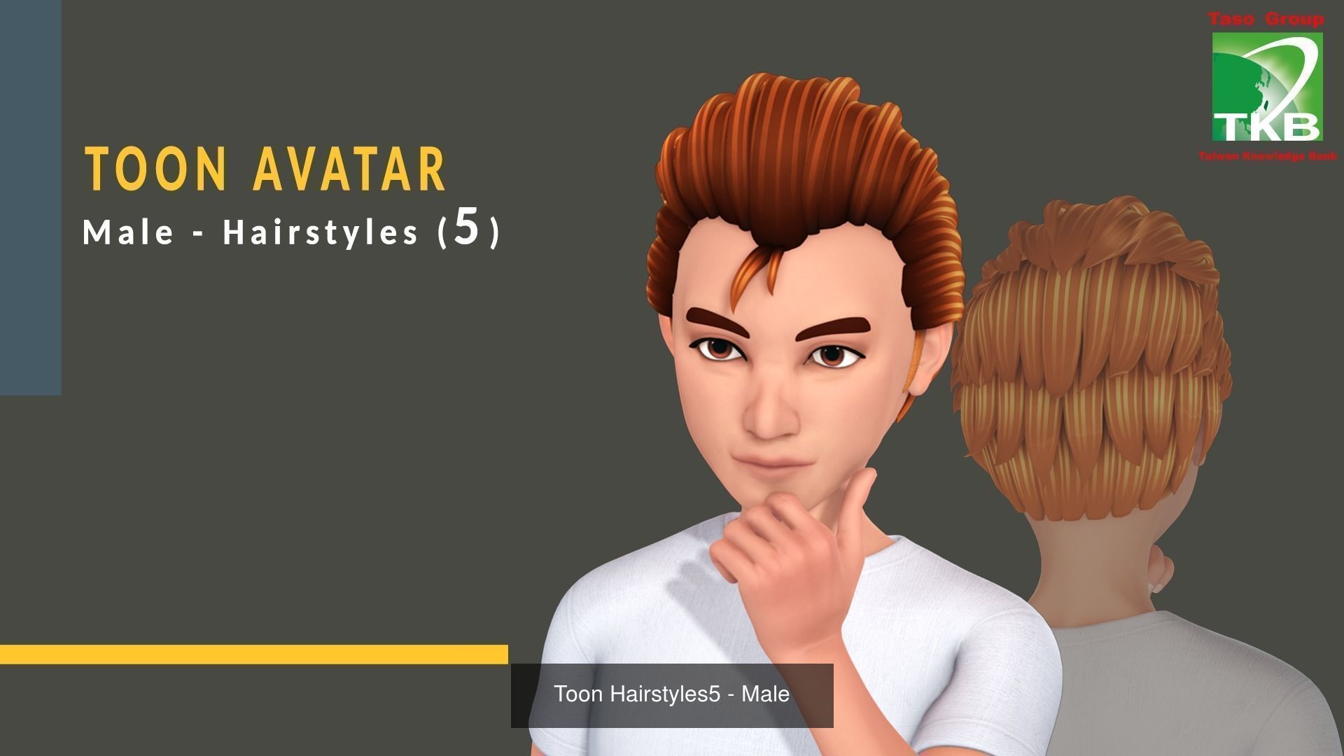 Toon Hairstyles Pack - Male 3D Model Collection_1