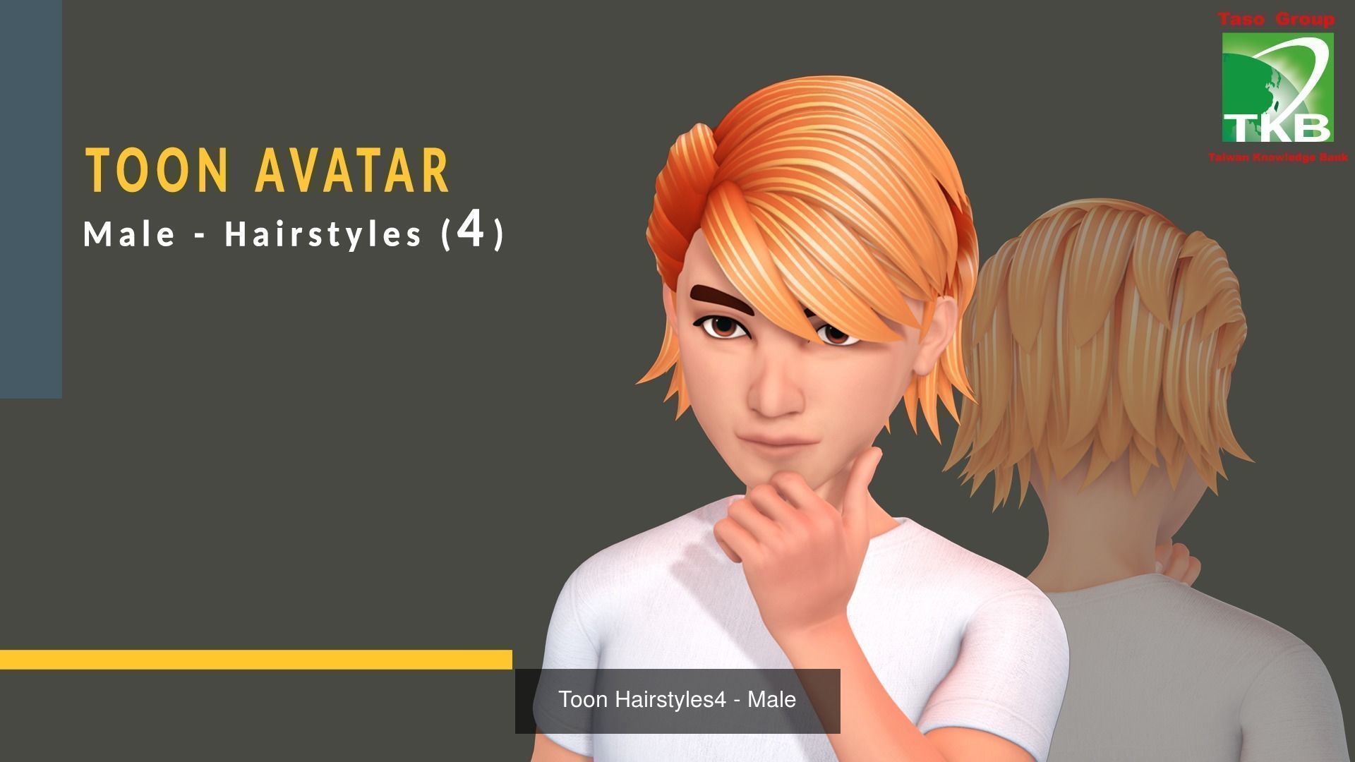 Toon Hairstyles Pack - Male 3D Model Collection_2