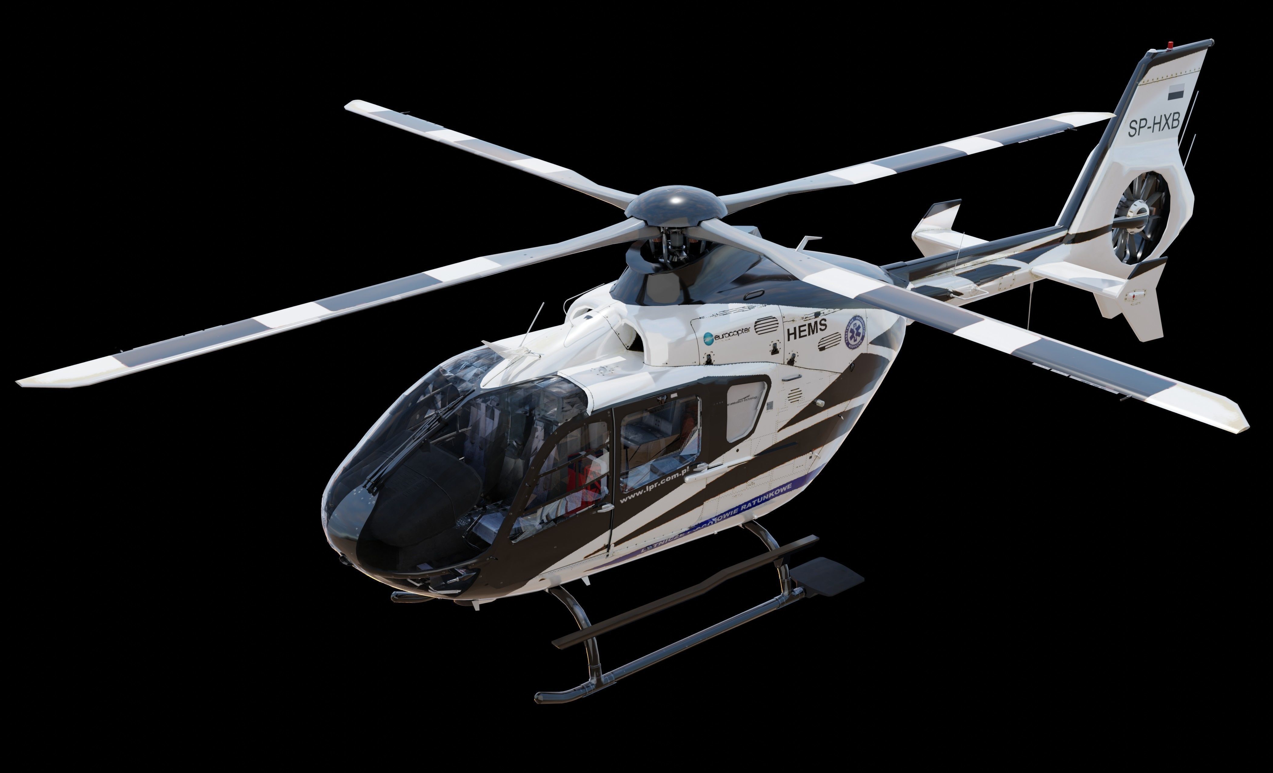 Eurocopter Low-poly 3D model_6