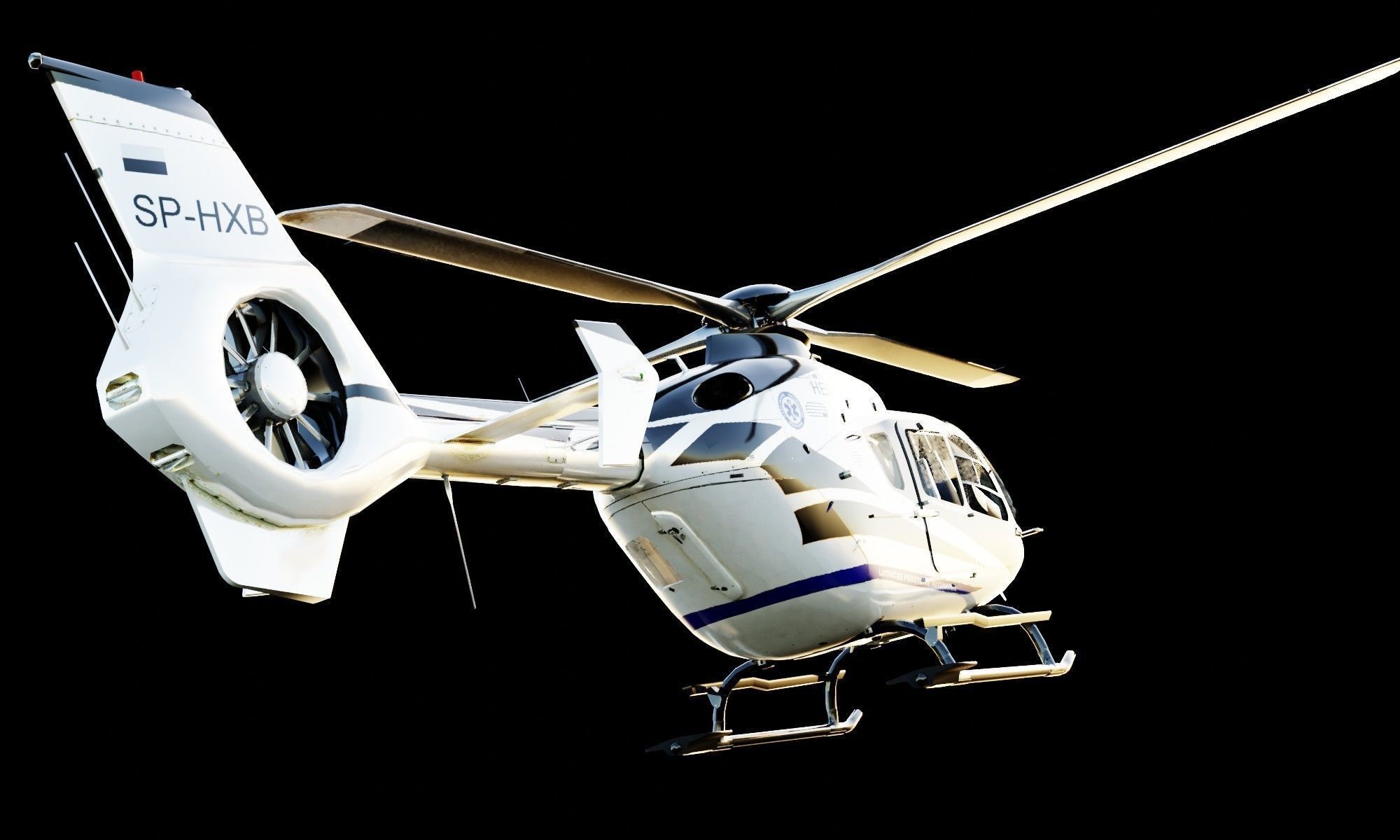 Eurocopter Low-poly 3D model_3