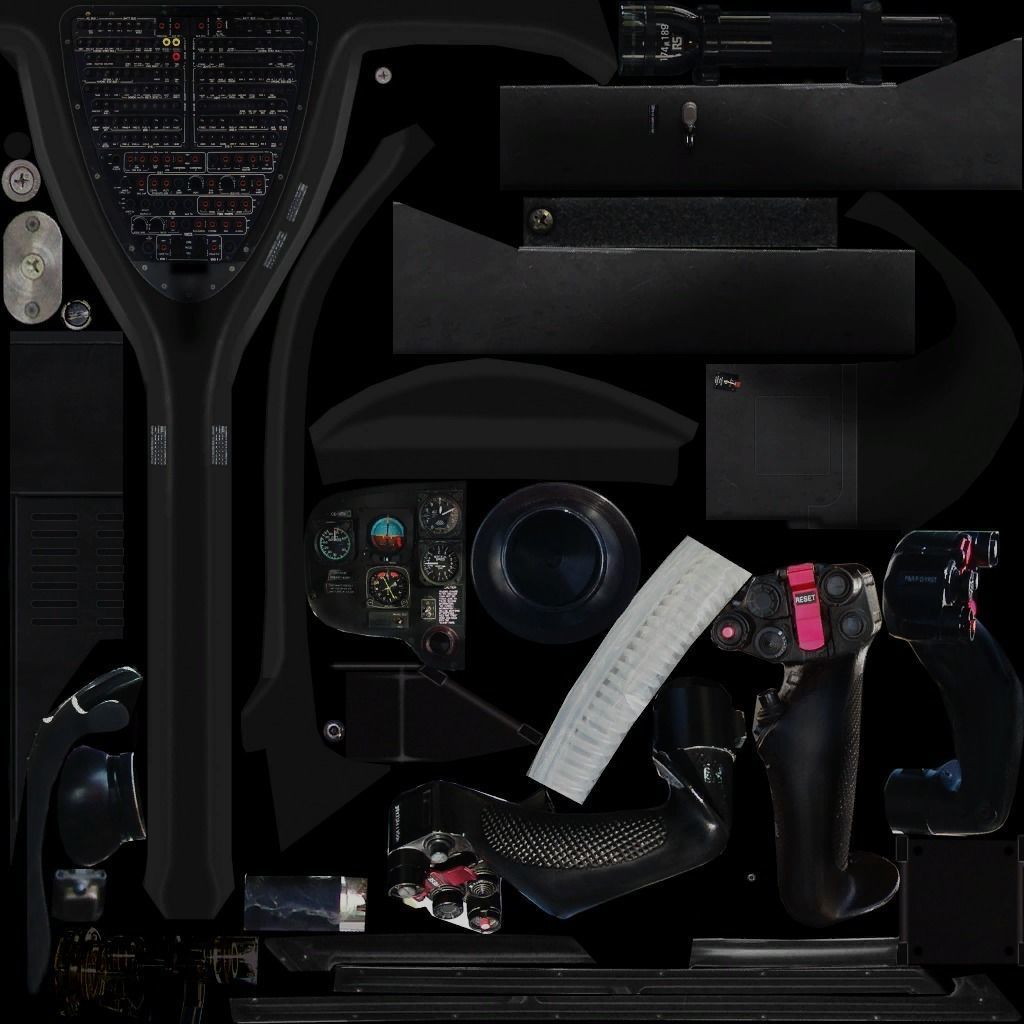 Eurocopter Low-poly 3D model_12