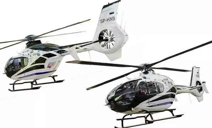 Eurocopter Low-poly 3D model