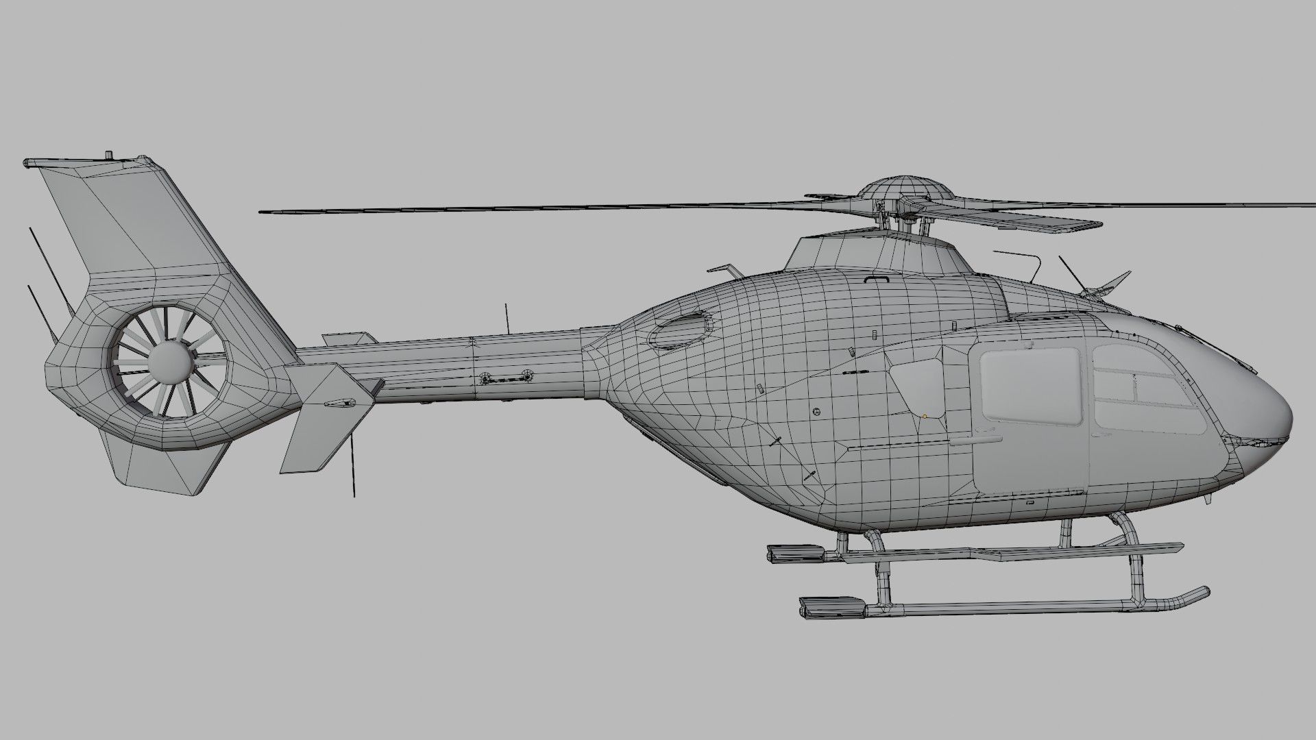 Eurocopter Low-poly 3D model_2