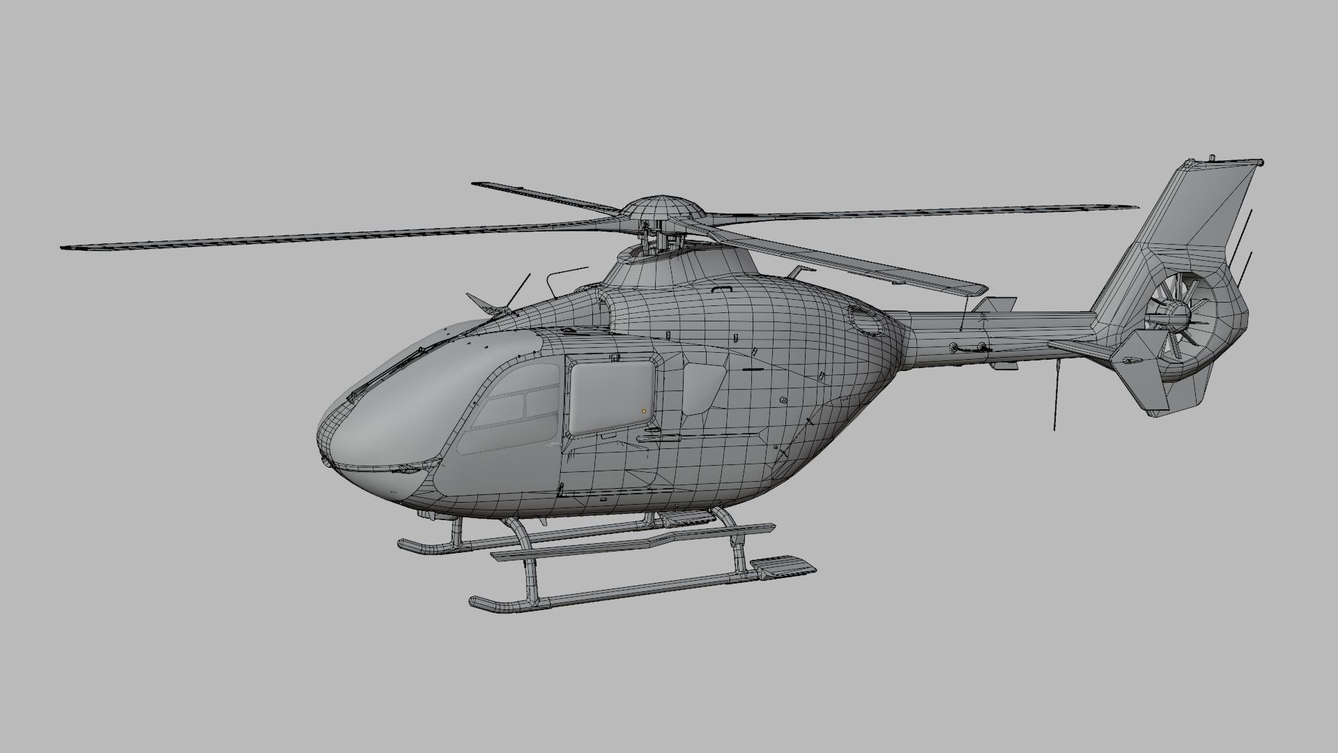 Eurocopter Low-poly 3D model_1